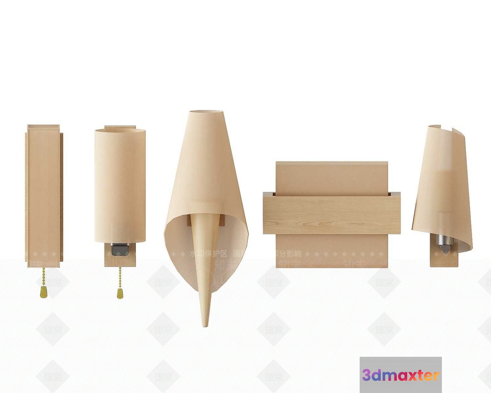 Wooden Light Fixture 3D Model - 745 - VRAY Render
