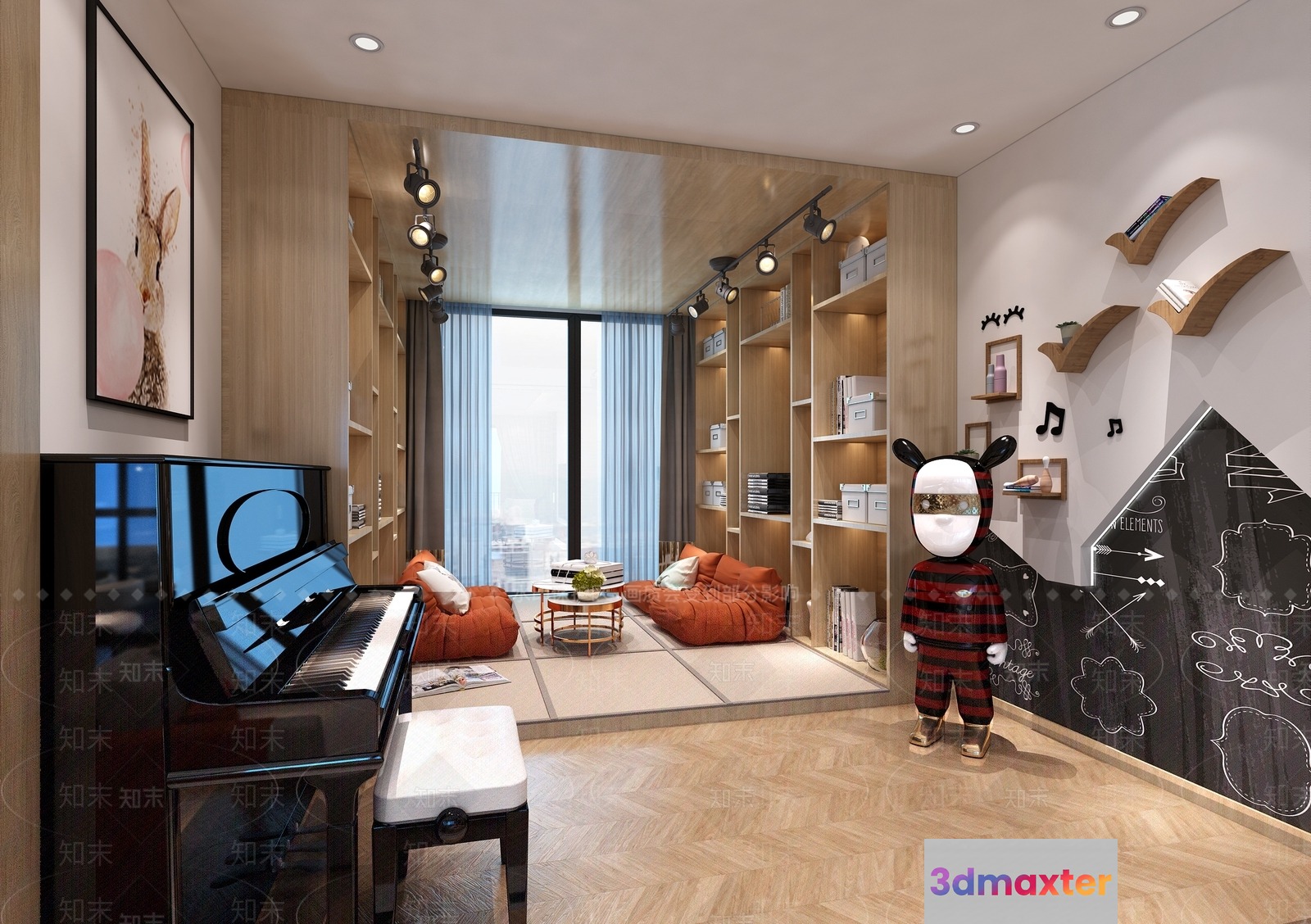 Modern Living Room 3D Model - 5238 - VRAY Render