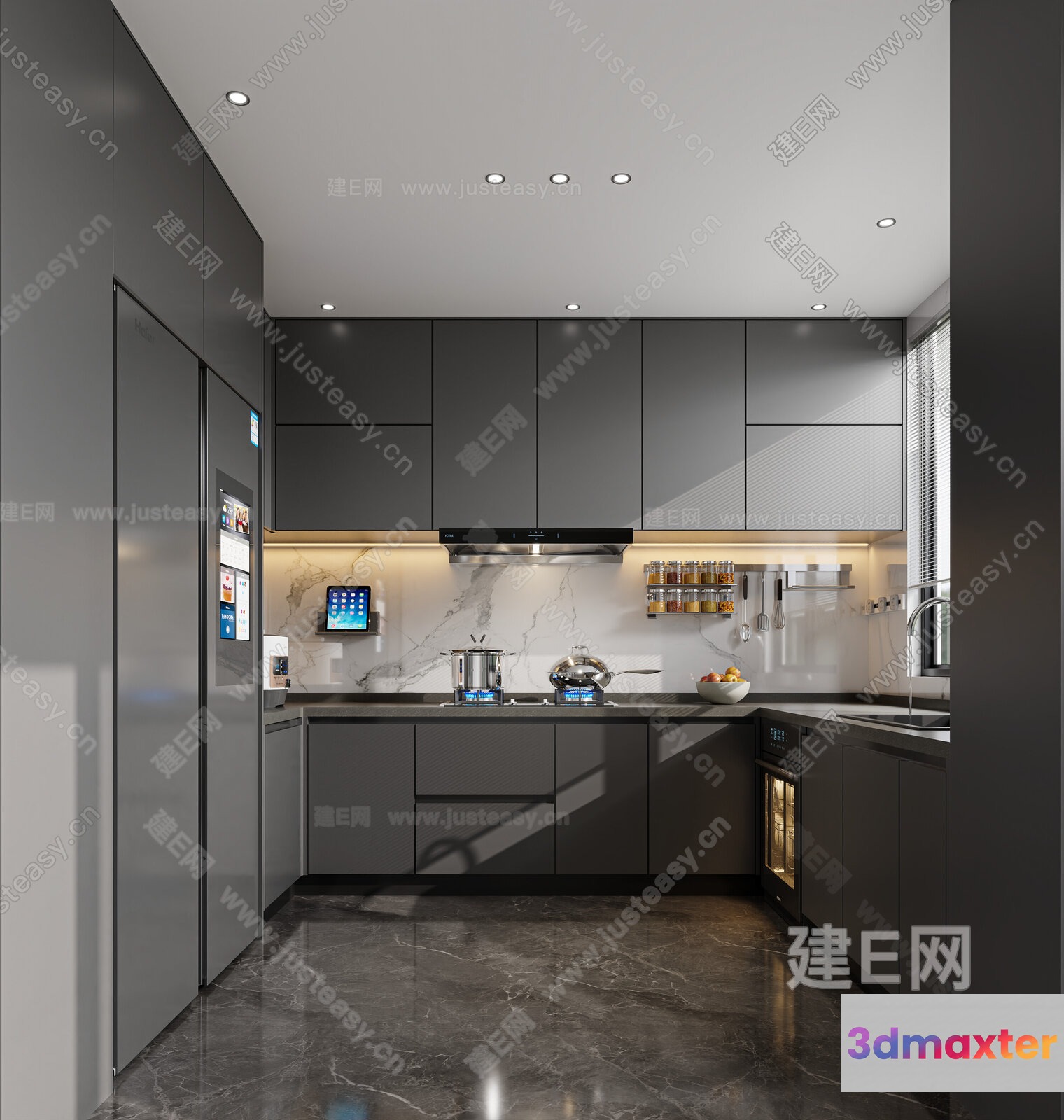 Modern Kitchen 3D Model - 14407 - VRAY Render