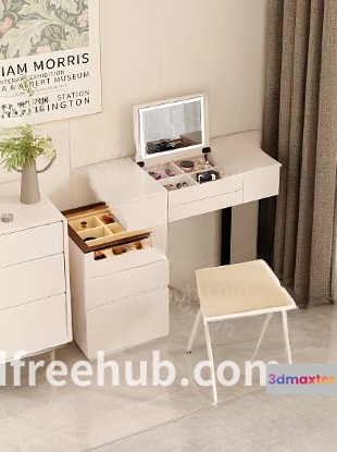 Minimalist White Vanity 3D Model - 20155 - VRAY Render