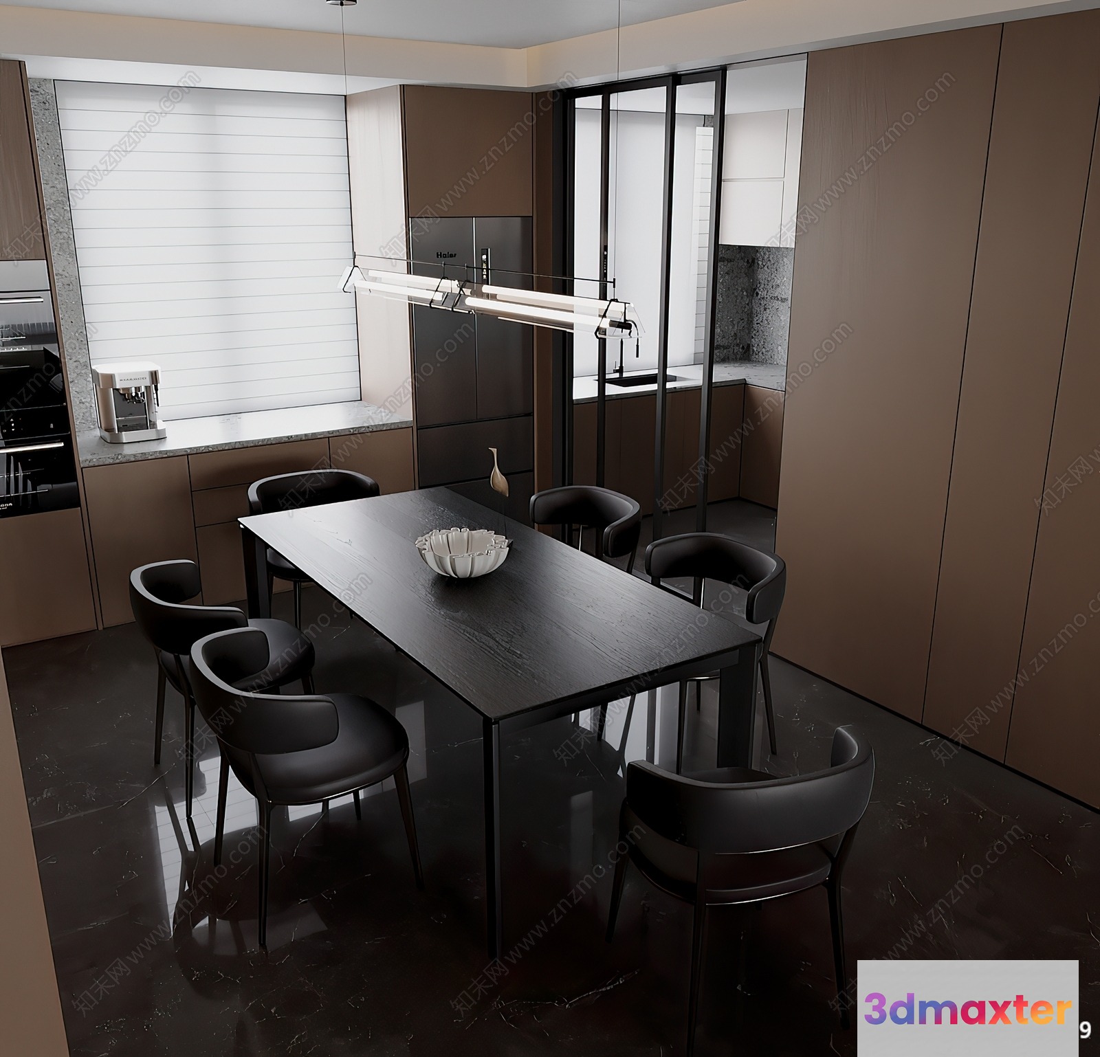 Modern Dining Room 3D Model - 10014 - VRAY Render