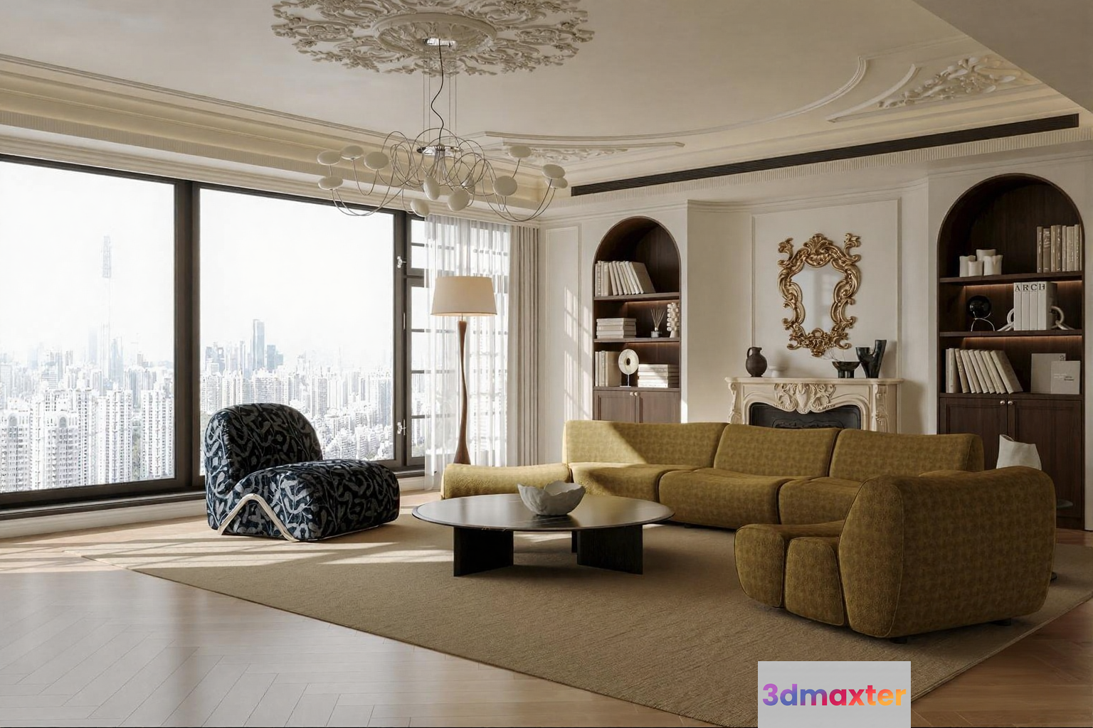 Modern Living Room 3D Model - 8215 - CORONA Render