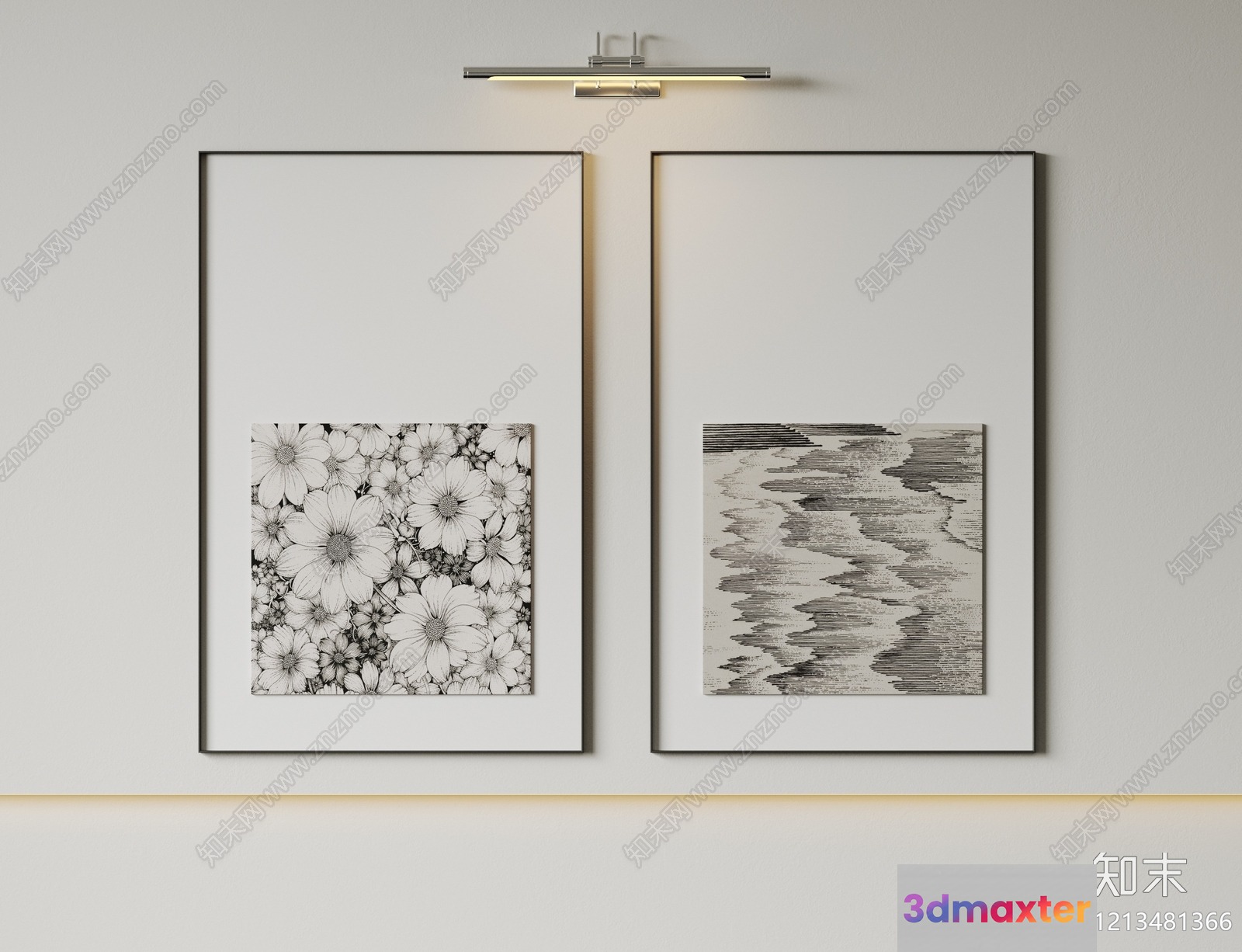 Modern Wall Art Pieces 3D Model - 16988 - VRAY Render