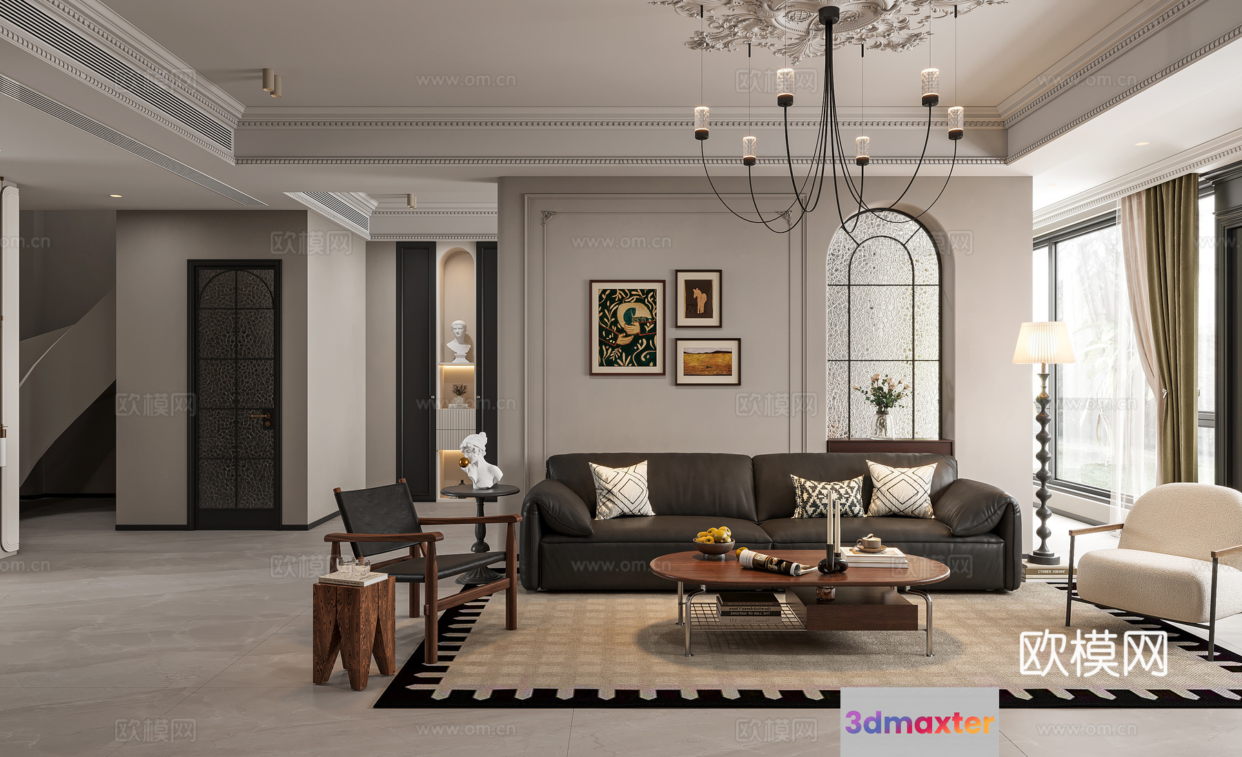 Modern Living Room 3D Model - 10093 - VRAY Render