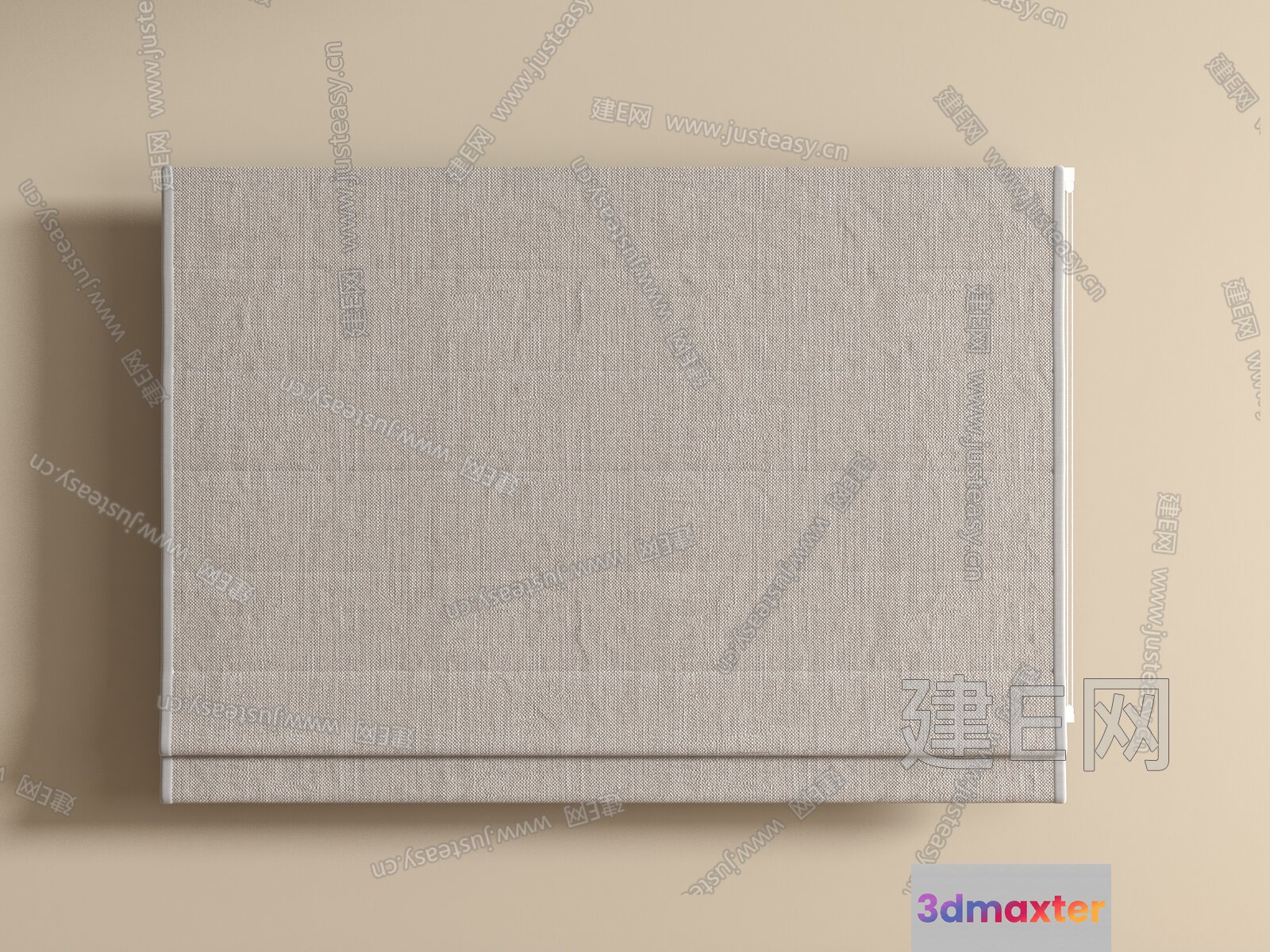 A Light-Colored Fabric Window Blind 3D Model - 11831 - VRAY Render