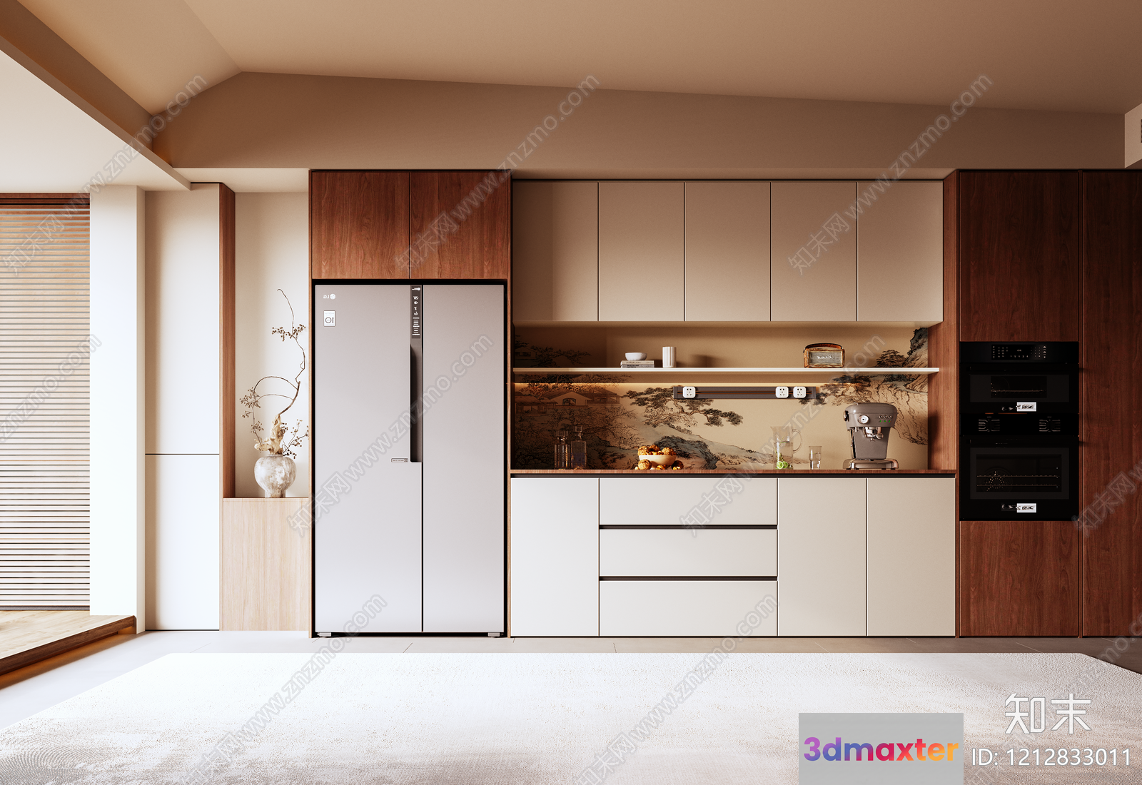 Modern Kitchen Design 3D Model - 10620 - VRAY Render