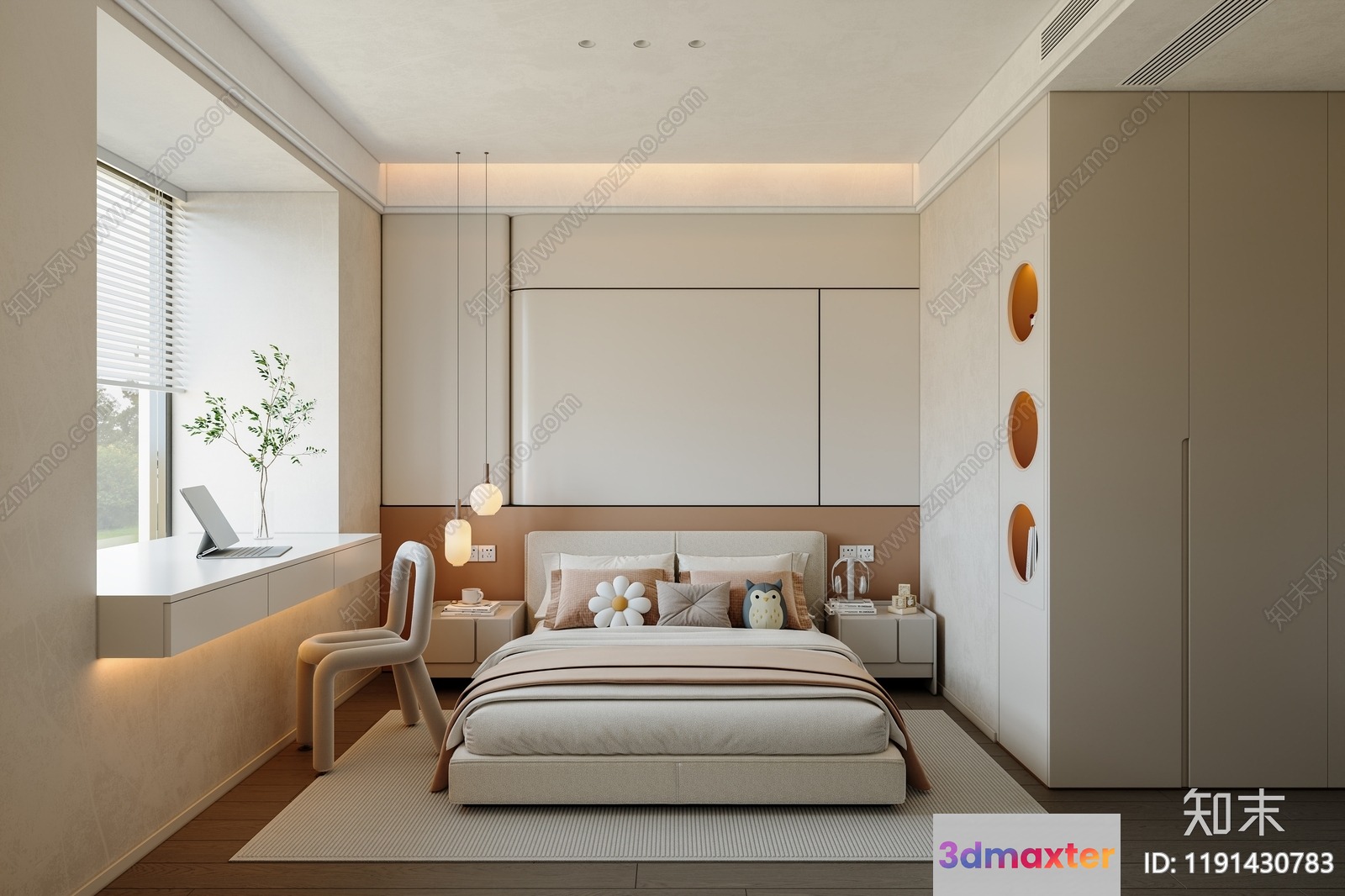 Cozy Bedroom 3D Model - 9400 - VRAY Render
