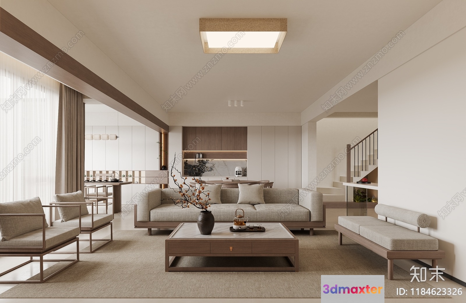 Modern Living Room 3D Model - 17822 - CORONA Render
