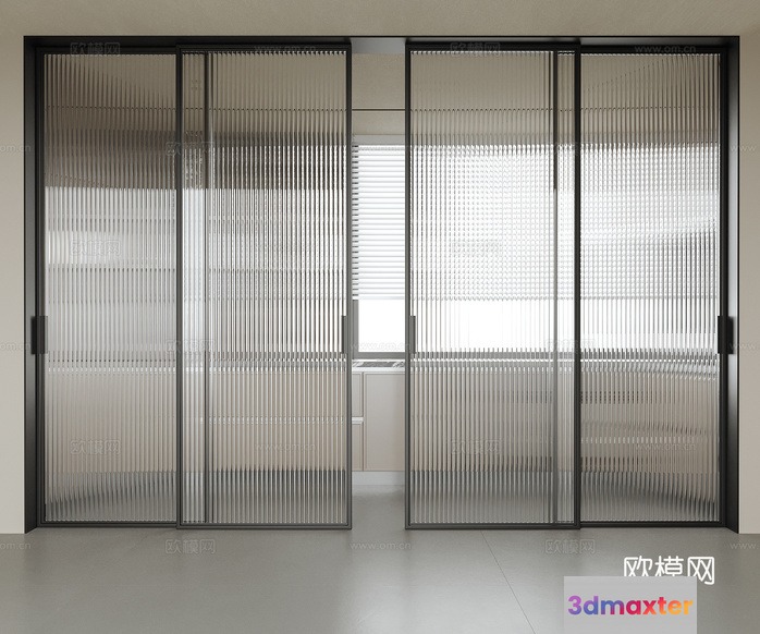 Modern Sliding Doors 3D Model - 17950 - VRAY Render