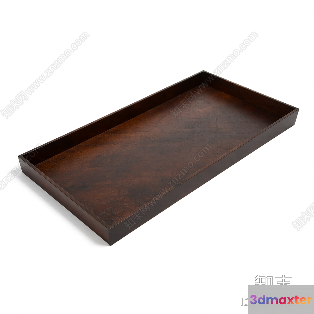 A Wooden Tray With A Rectangular Shape 3D Model - 18668 - VRAY Render