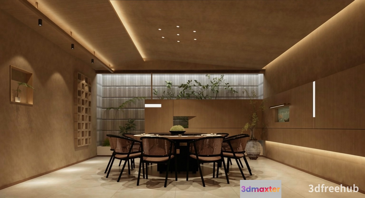 Modern Dining Room 3D Model - 20267 - VRAY Render