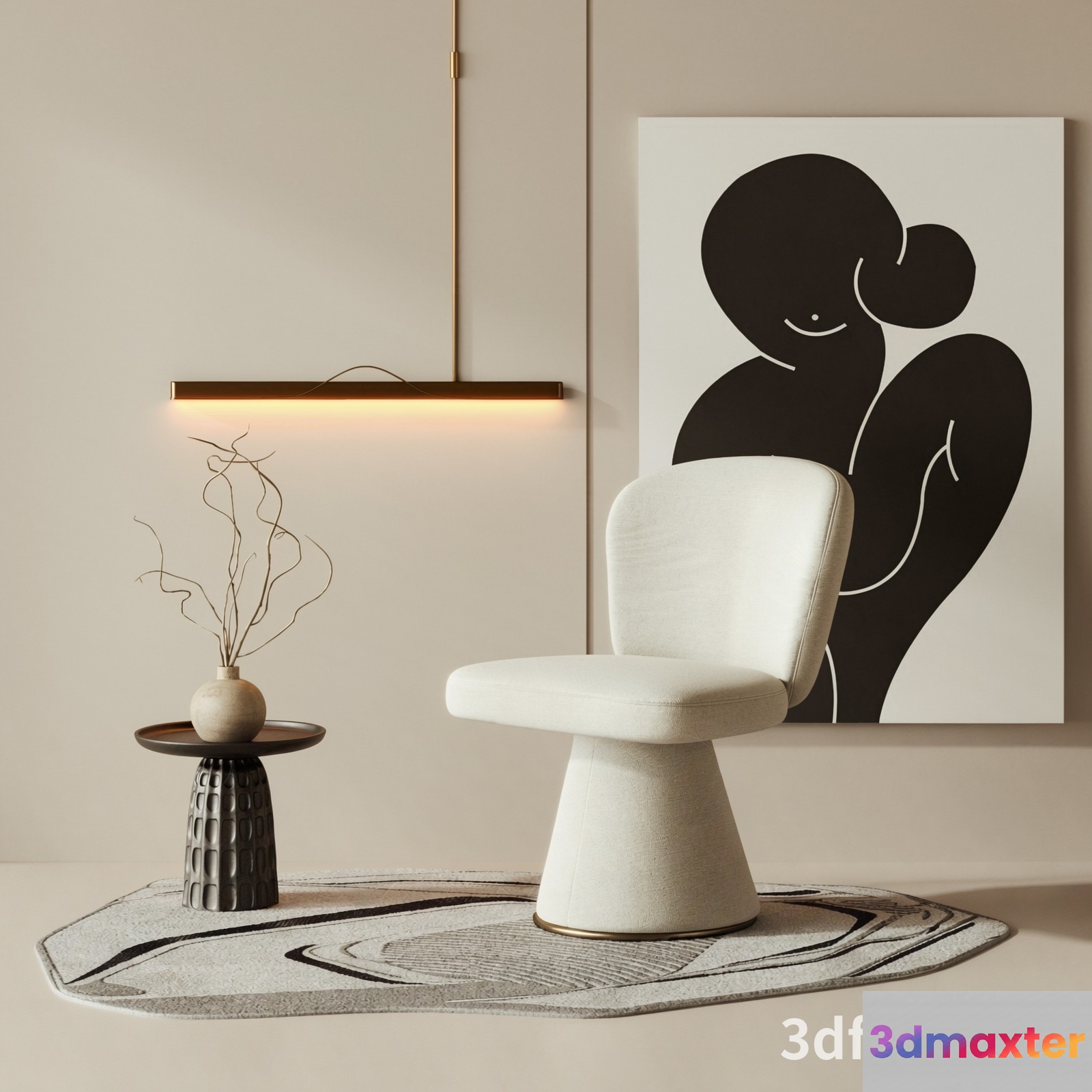 Modern Minimalist Interior Design 3D Model - 22979 - VRAY Render