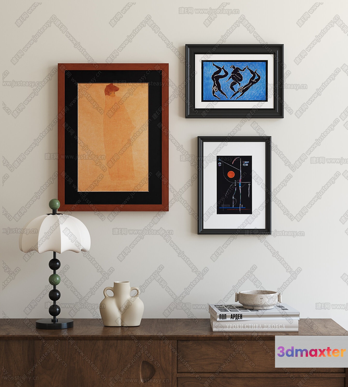 Mid-Century Modern Decor 3D Model - 8712 - CORONA Render