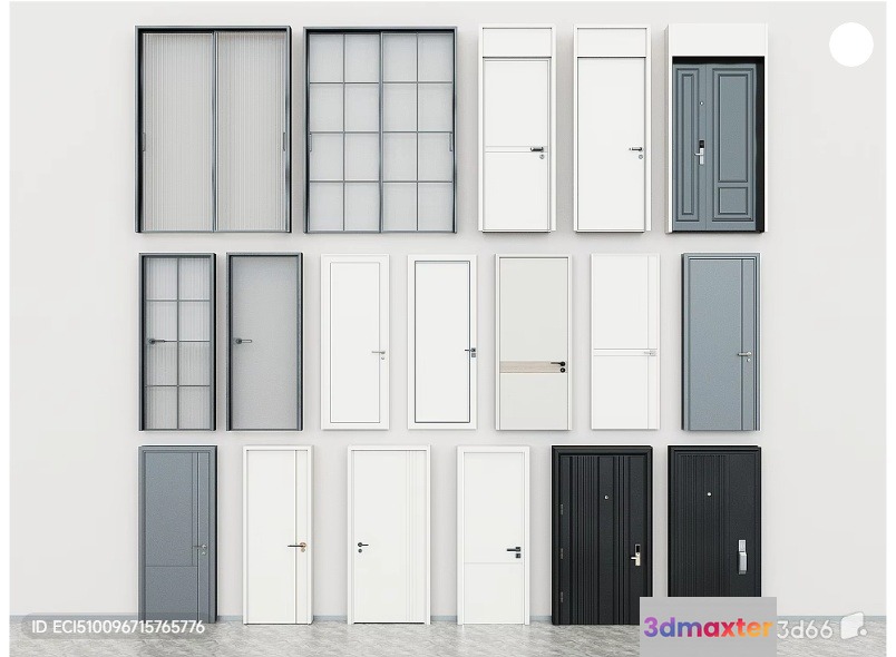 A Collection Of Doors 3D Model - 16877 - VRAY Render