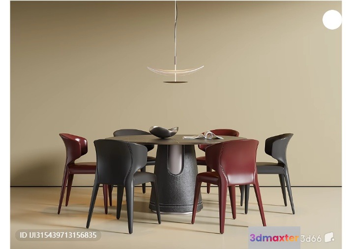 Modern Dining Table 3D Model - 6084 - VRAY Render