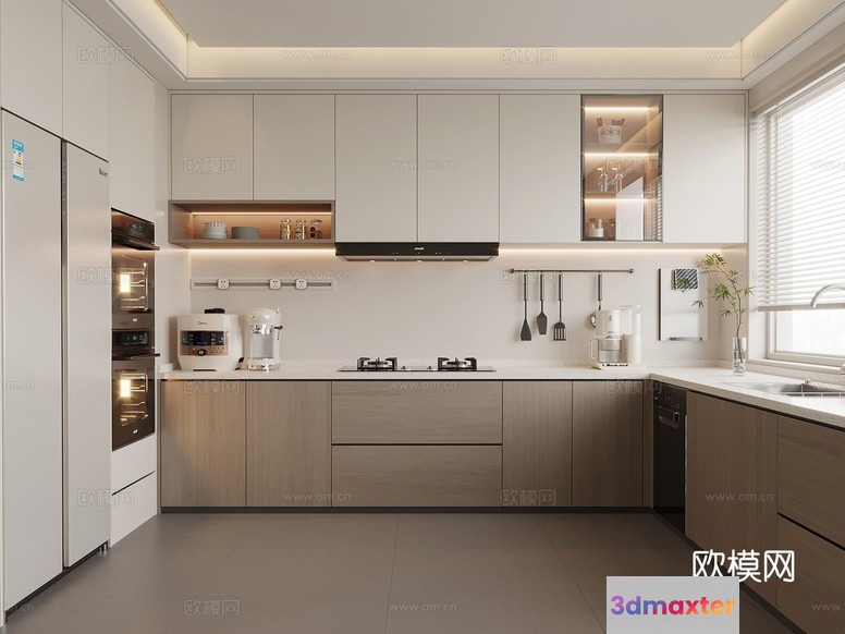 Modern Kitchen 3D Model - 8087 - VRAY Render
