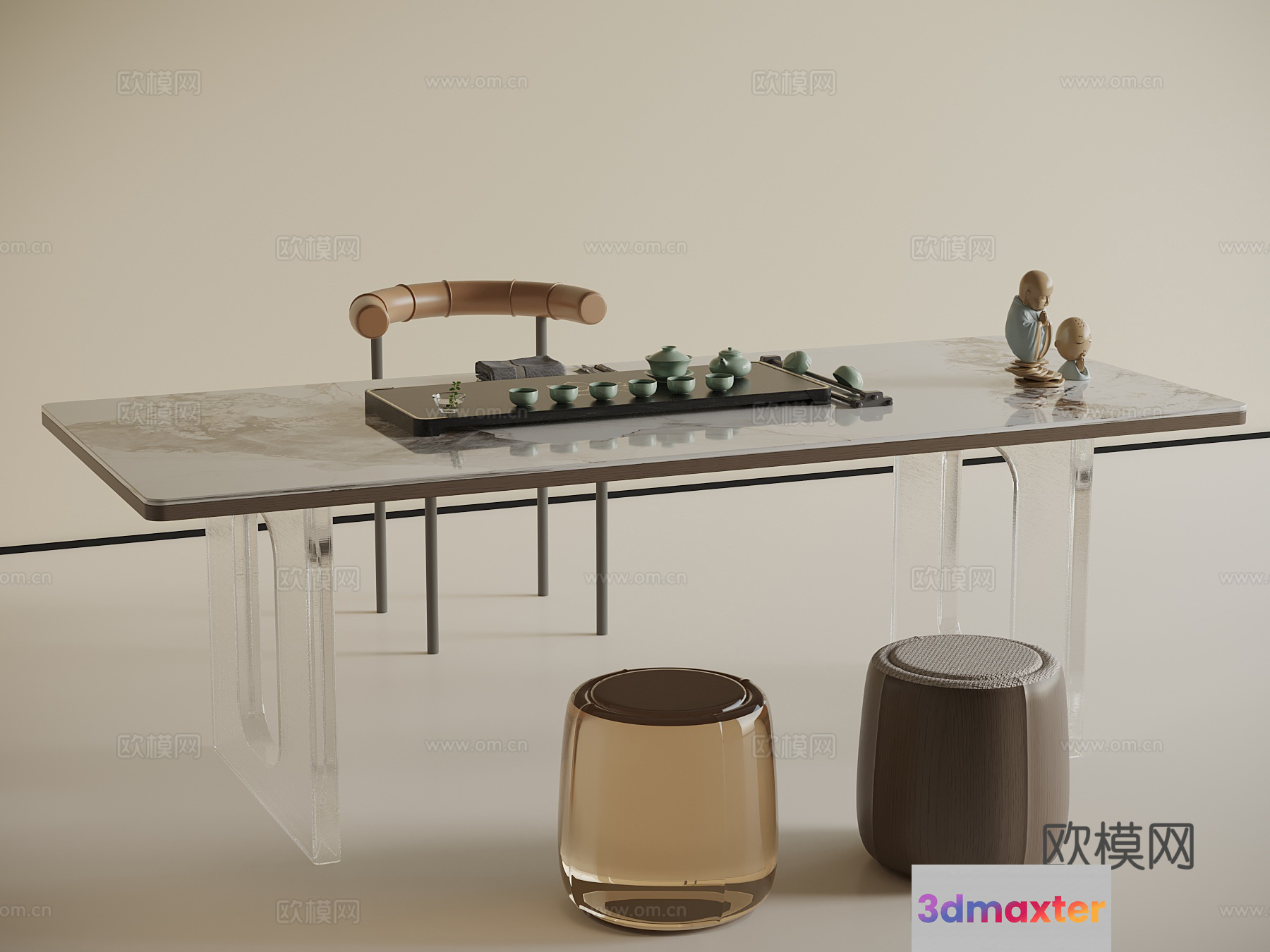 Modern Minimalist Desk Setup 3D Model - 15437 - VRAY Render