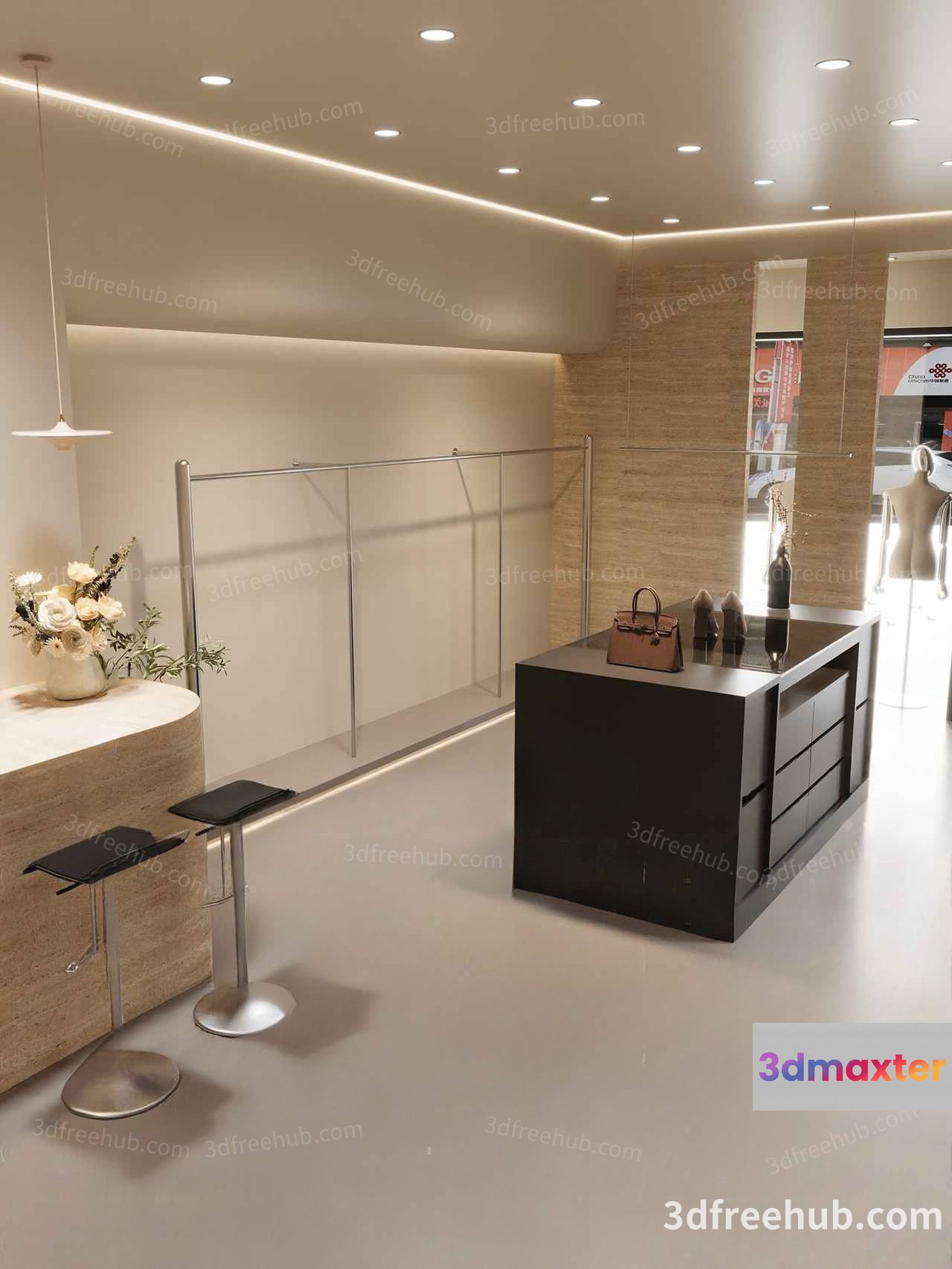 Modern Store Interior 3D Model - 19381 - VRAY Render