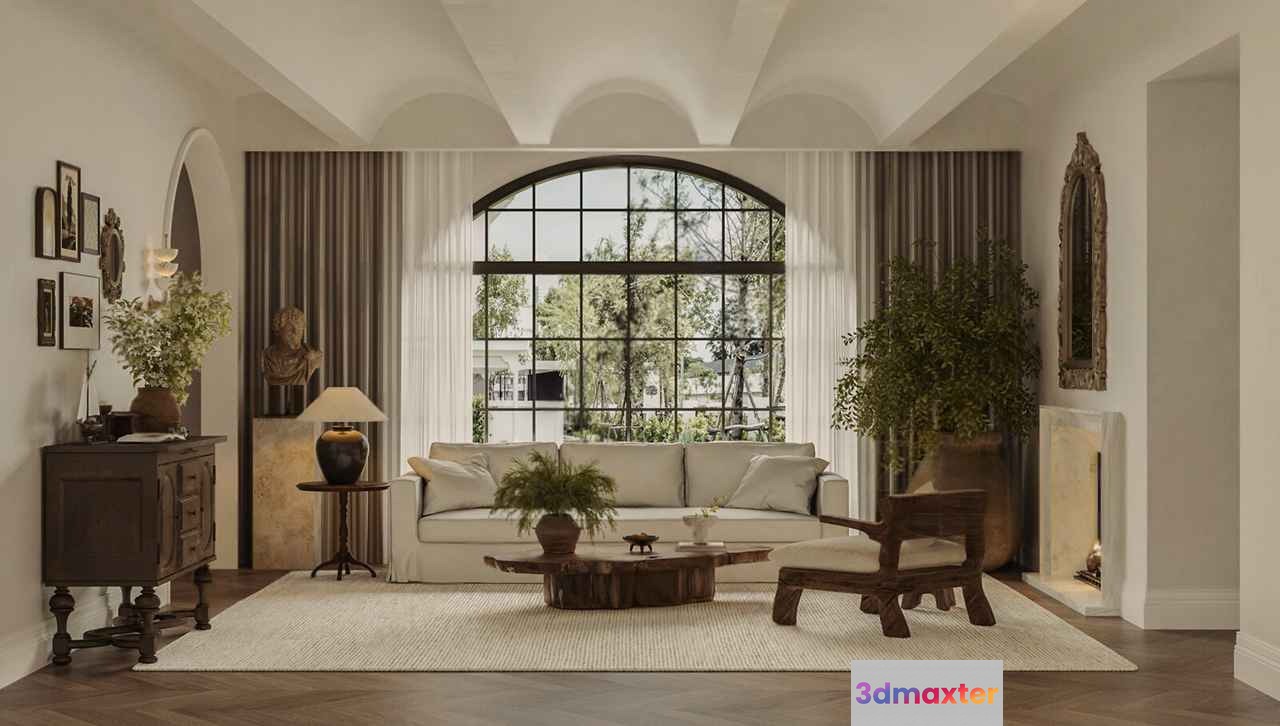 Modern Living Room 3D Model - 3328 - CORONA Render
