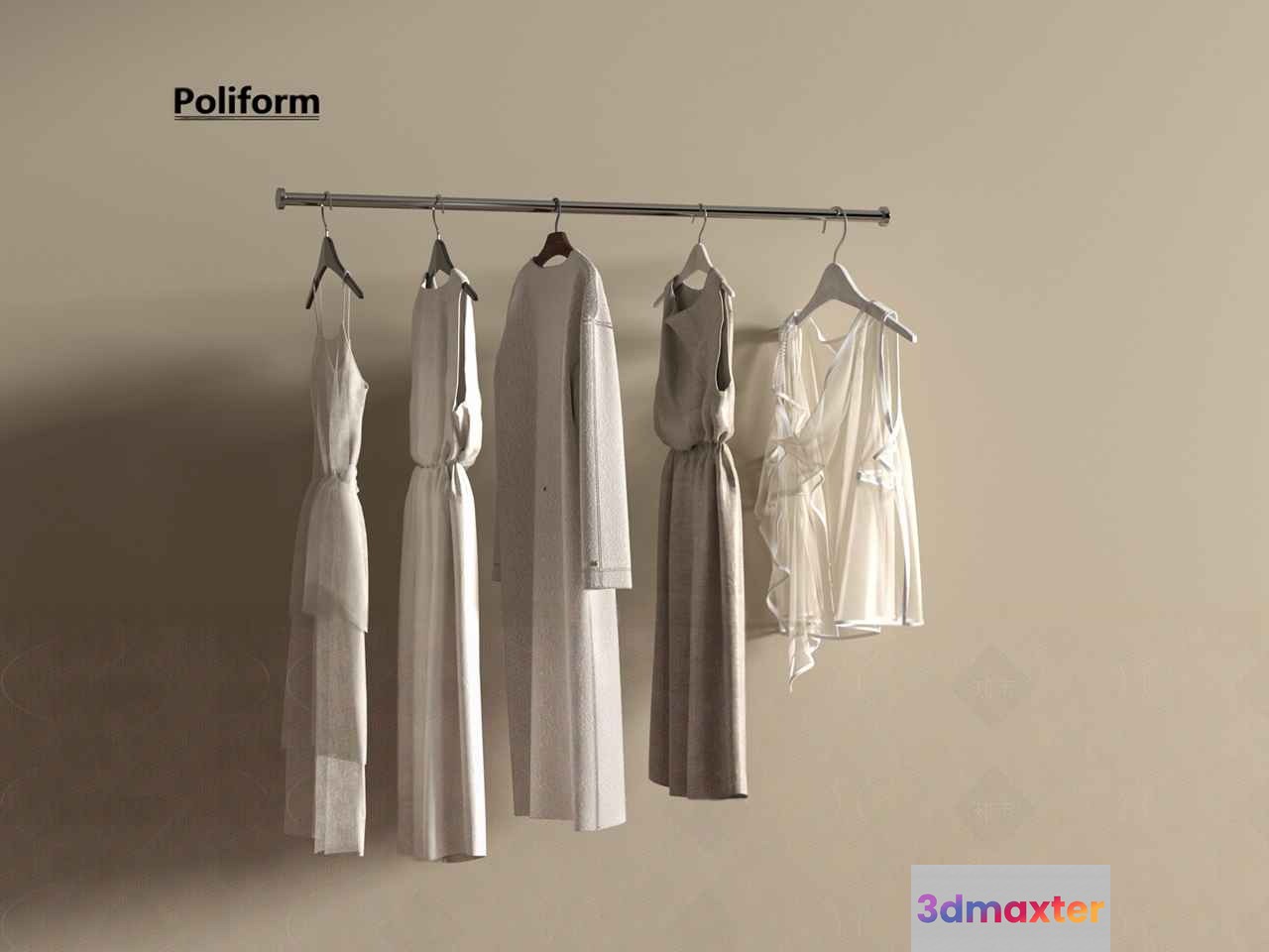 A Collection Of White Dresses 3D Model - 14869 - VRAY Render