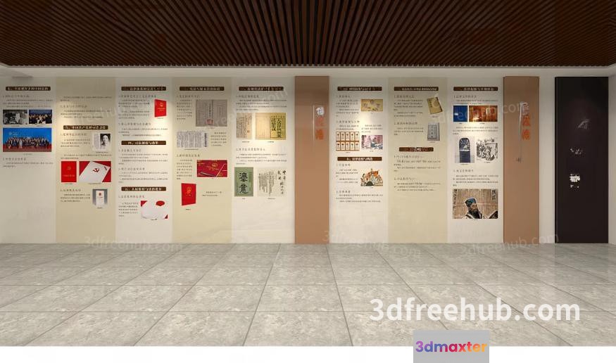 A Wall Of Posters 3D Model - 22015 - VRAY Render