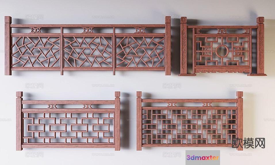 A Decorative Wooden Panel 3D Model - 21387 - VRAY Render