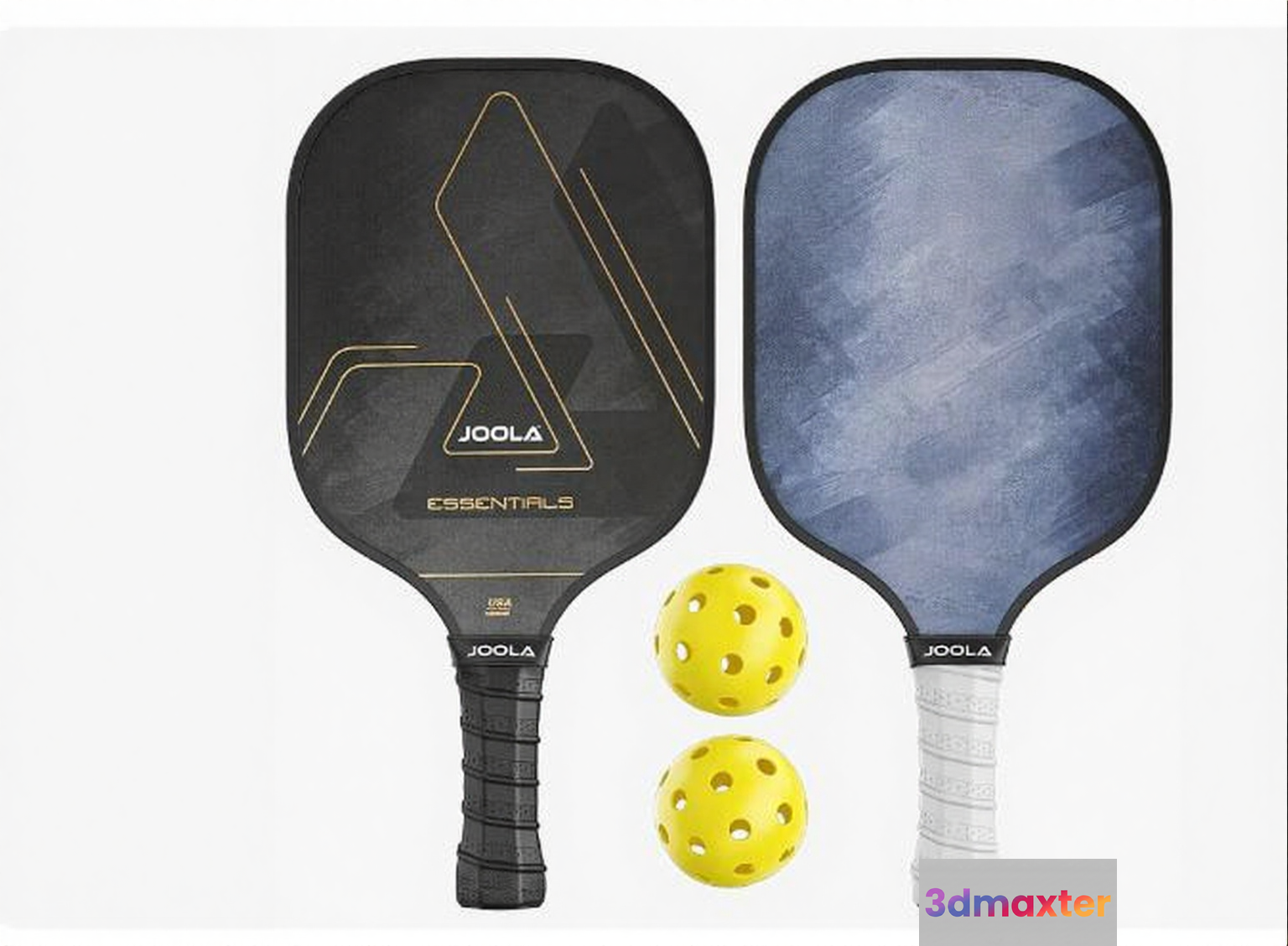 Paddle Racket And Balls 3D Model - 1771 - VRAY Render