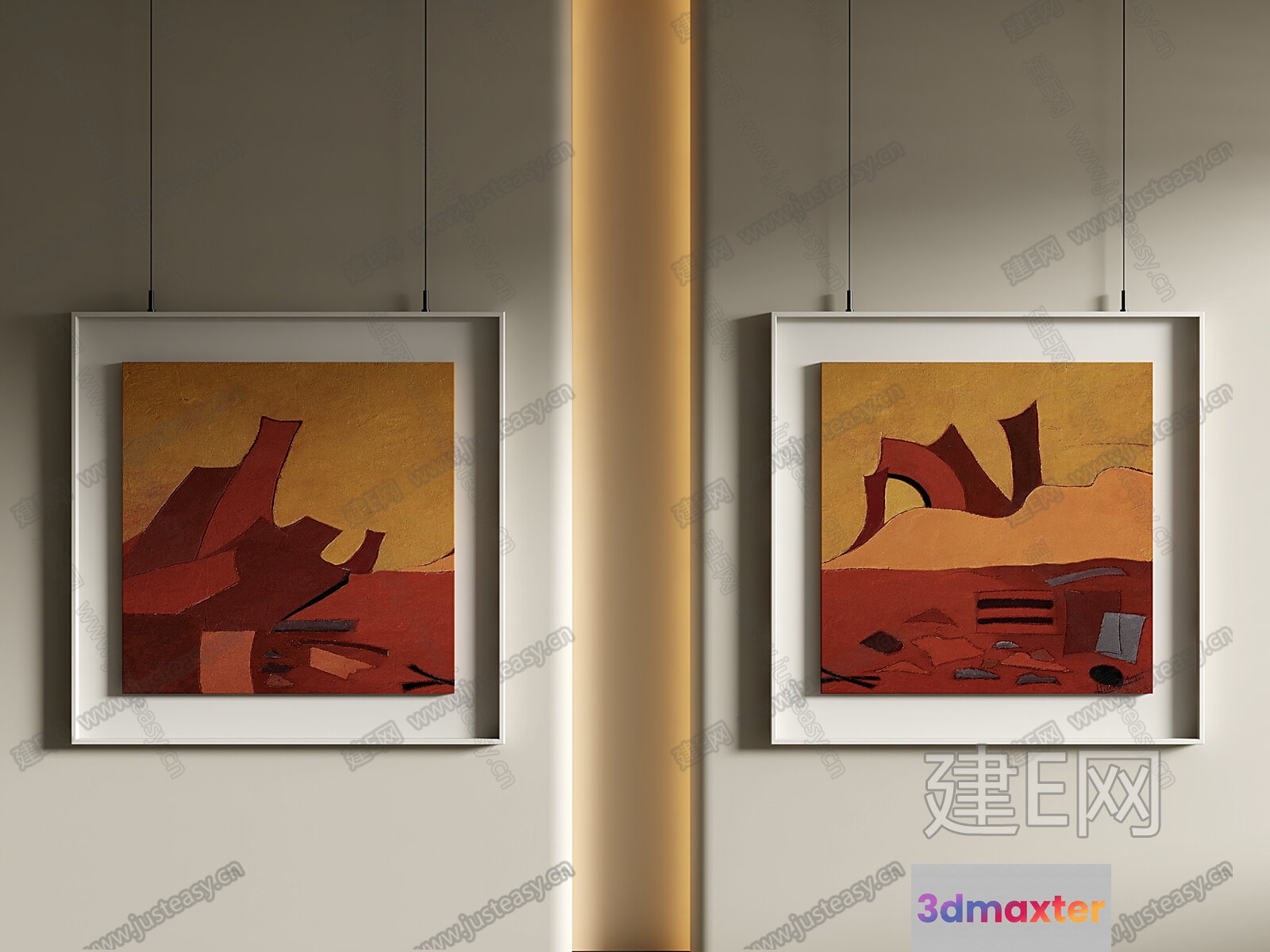 Abstract Art Pieces 3D Model - 4570 - VRAY Render