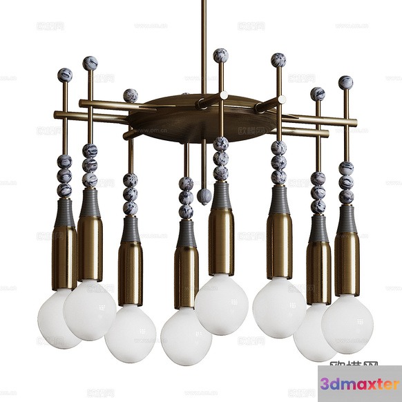Gold Light Fixture 3D Model - 15854 - CORONA Render