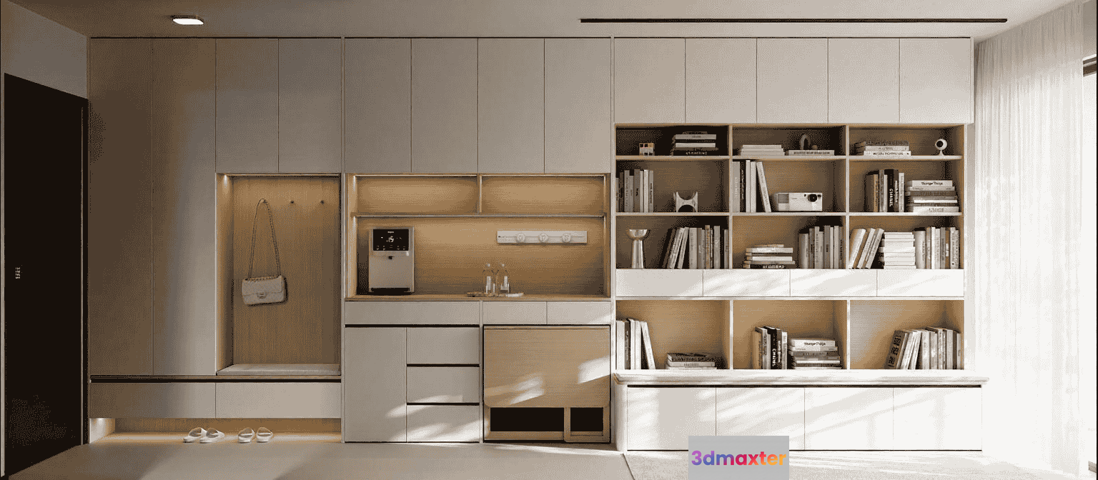 Modern Minimalist Shelf 3D Model - 12541 - VRAY Render