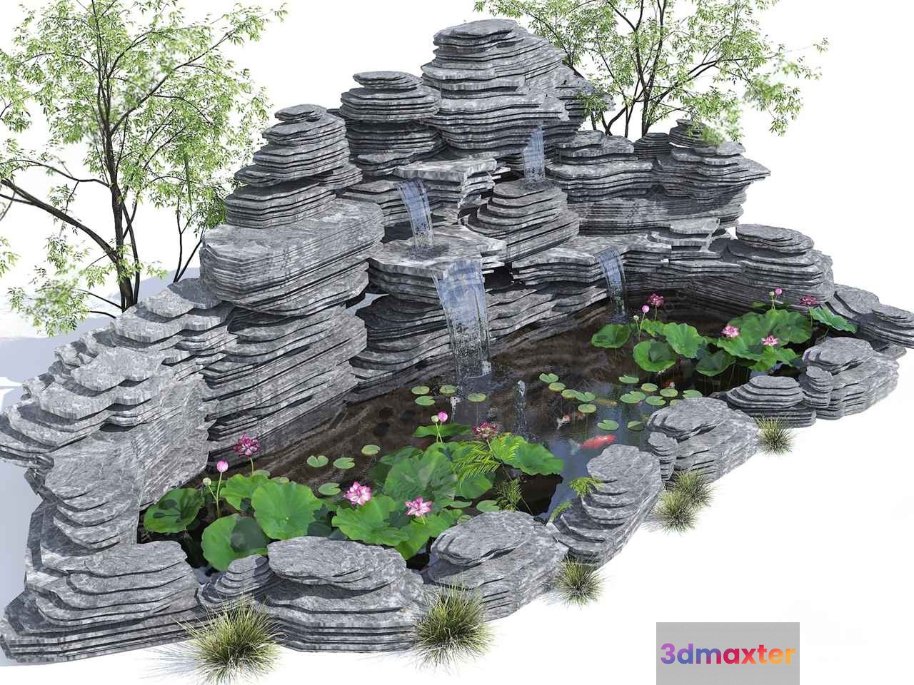 A Waterfall Feature 3D Model - 6730 - VRAY Render