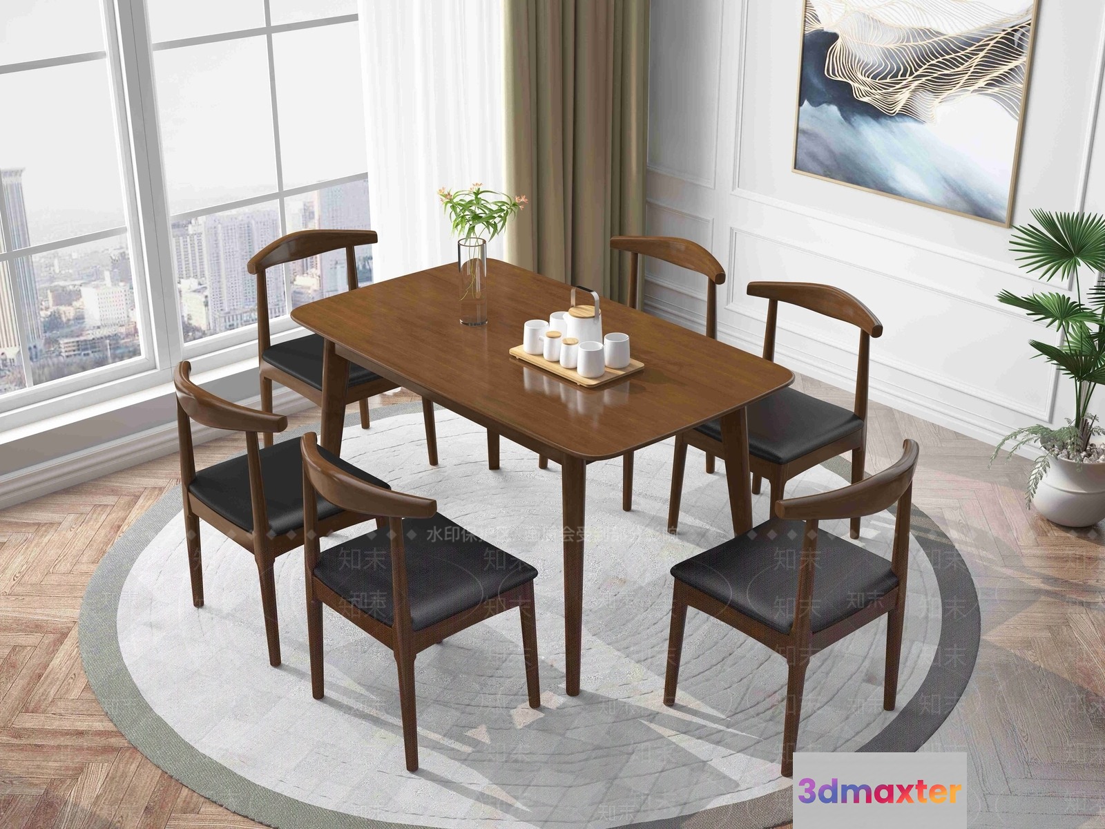 Modern Dining Room 3D Model - 2278 - VRAY Render