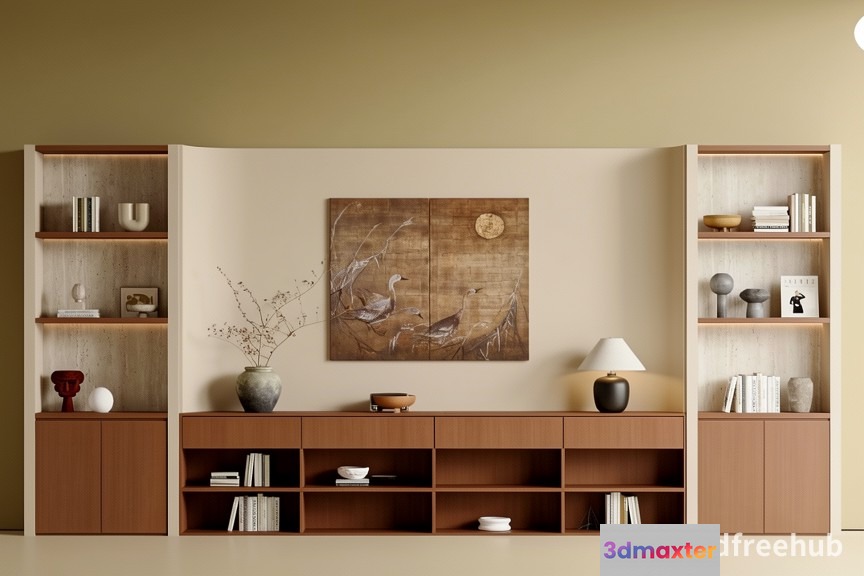 Modern Shelving Unit 3D Model - 22402 - VRAY Render