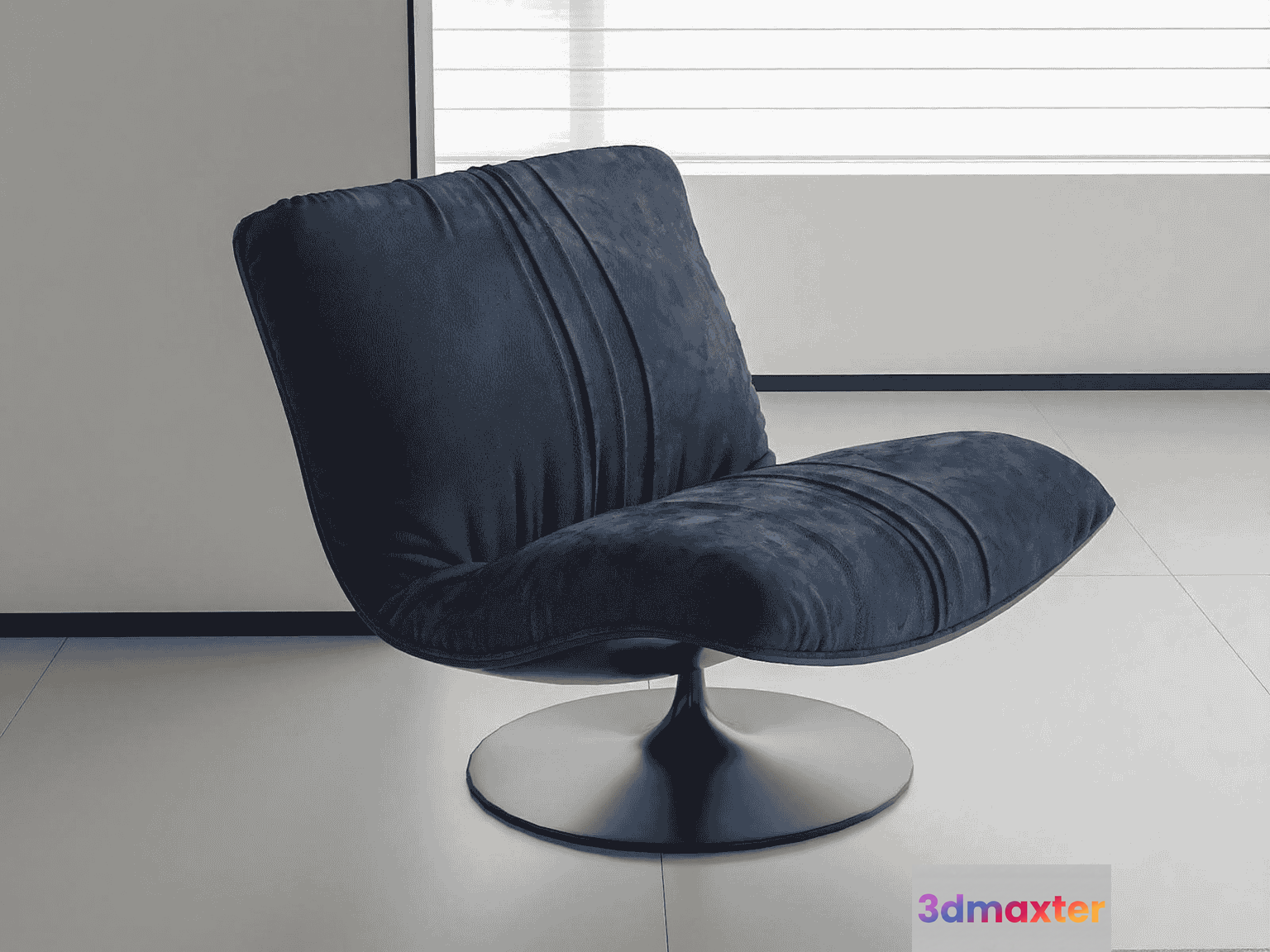 A Modern Black Chair 3D Model - 16498 - VRAY Render