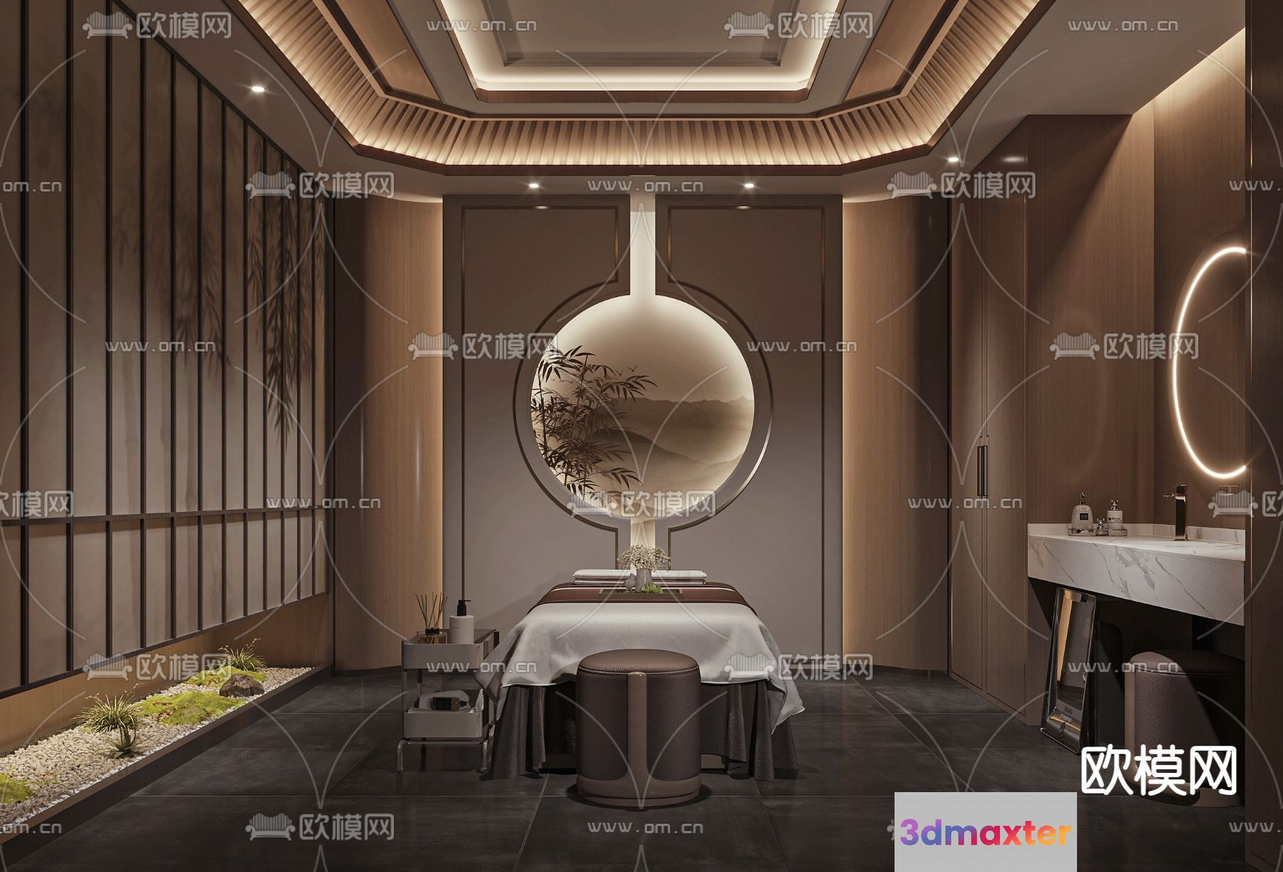 The Main Subject In This Image Is A Spa Room 3D Model - 11154 - VRAY Render