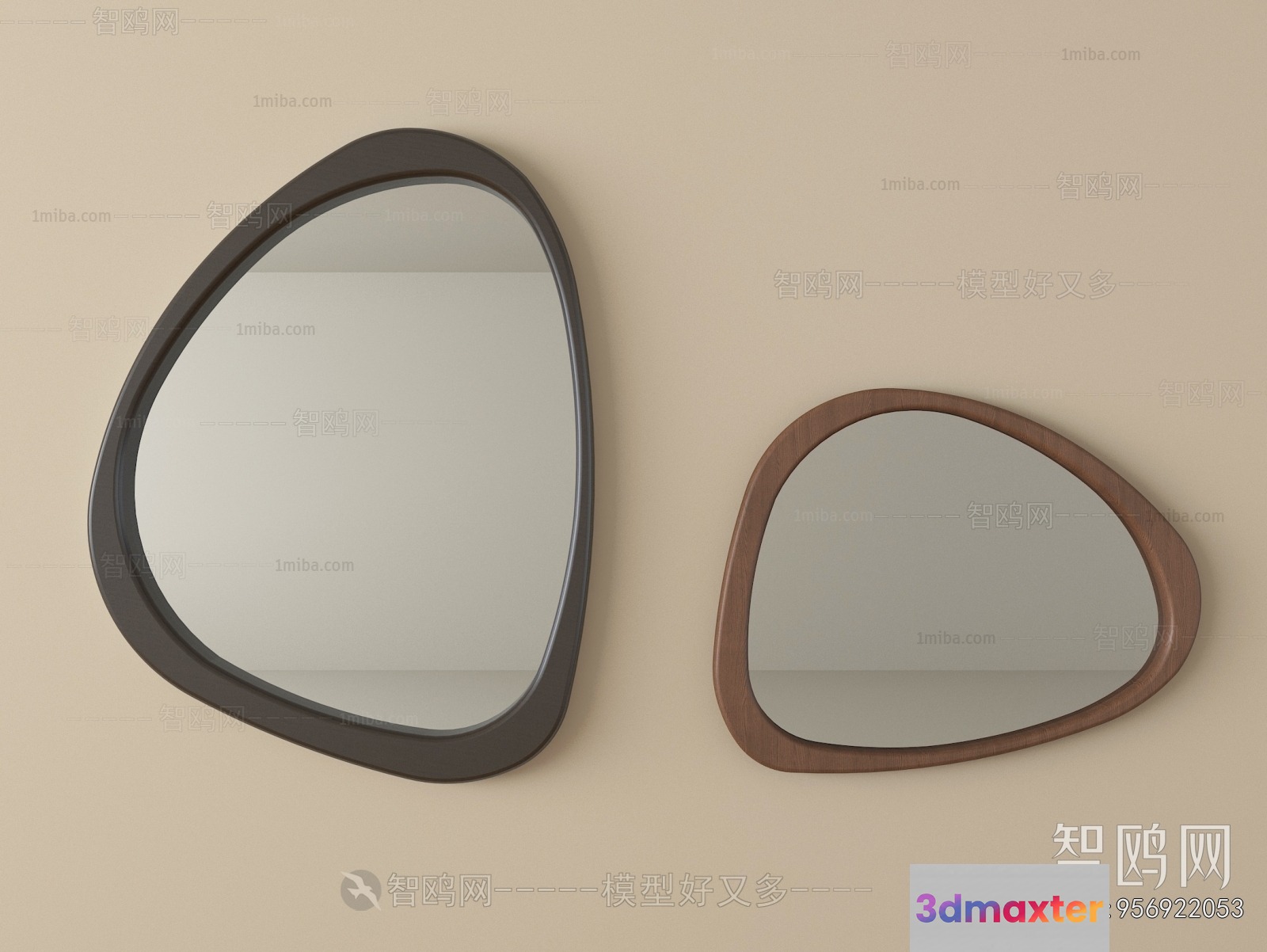 A Pair Of Mirrors 3D Model - 22043 - VRAY Render