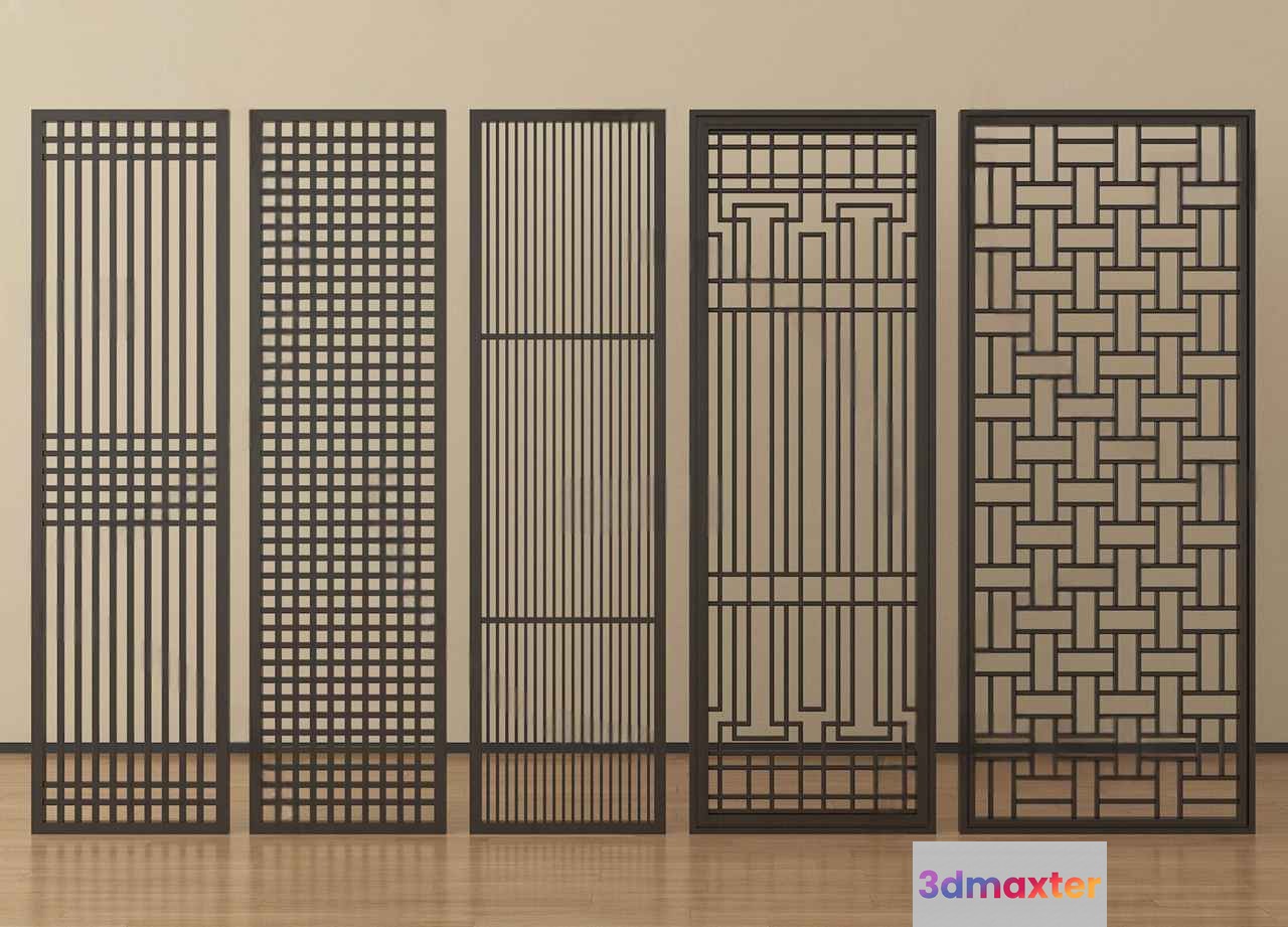 Decorative Room Divider Panels 3D Model - 453 - VRAY Render