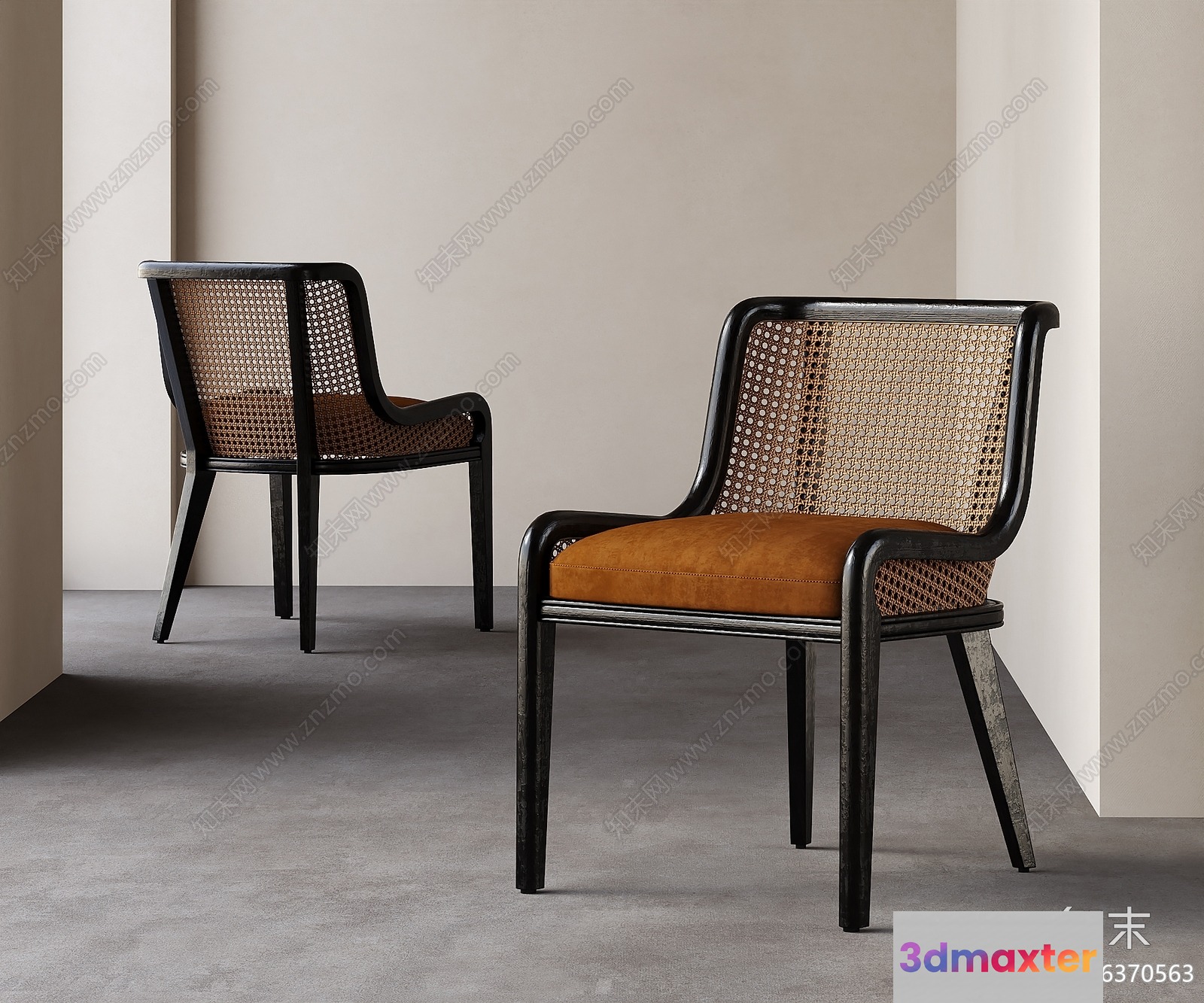 Two Brown Chairs 3D Model - 12082 - VRAY Render