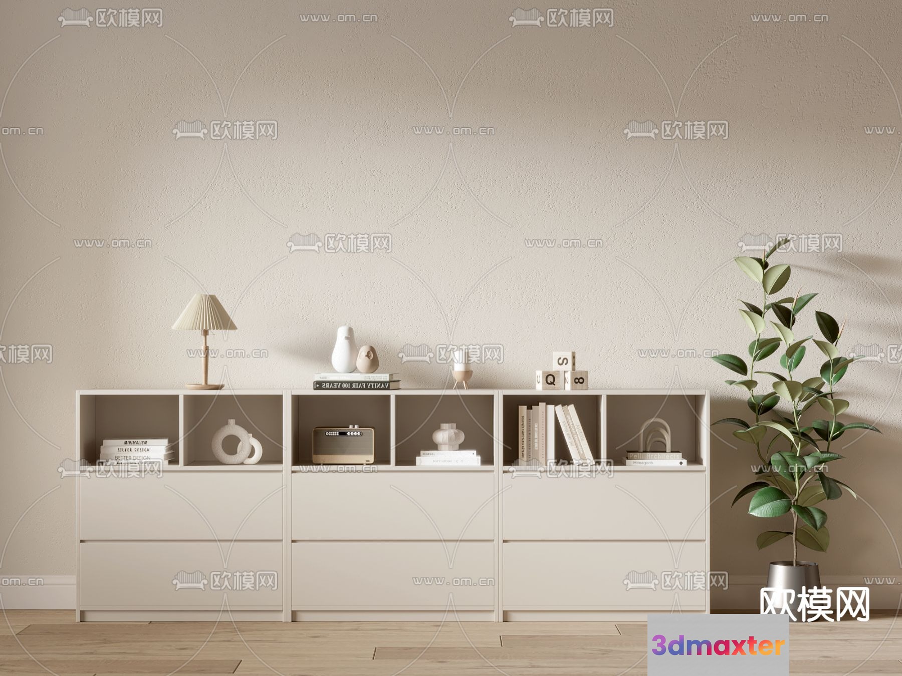 A Shelf With A Plant 3D Model - 23429 - VRAY Render