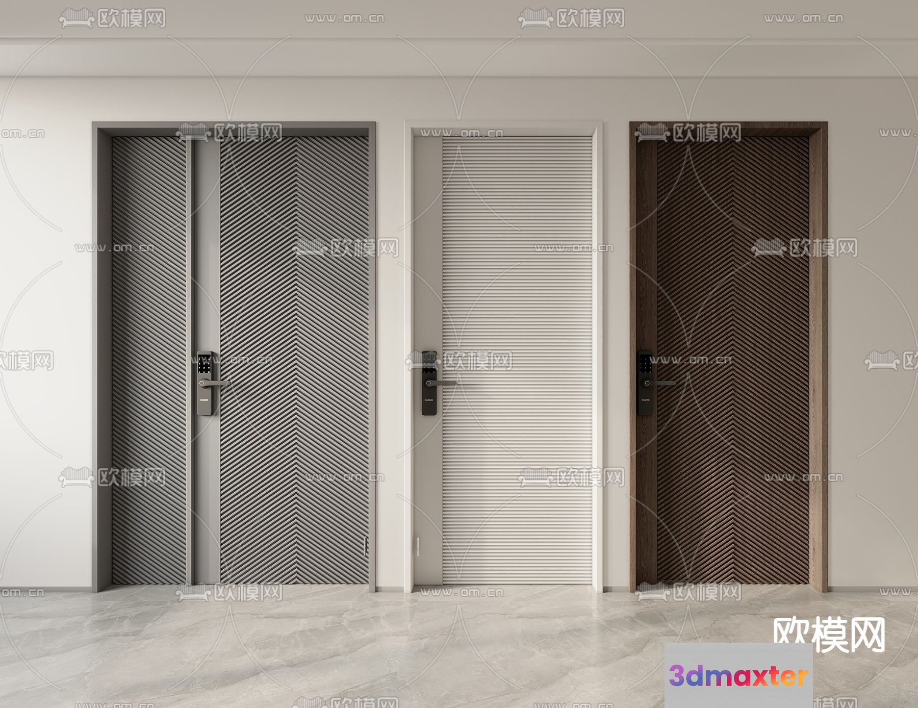Modern Interior Doors 3D Model - 17098 - VRAY Render