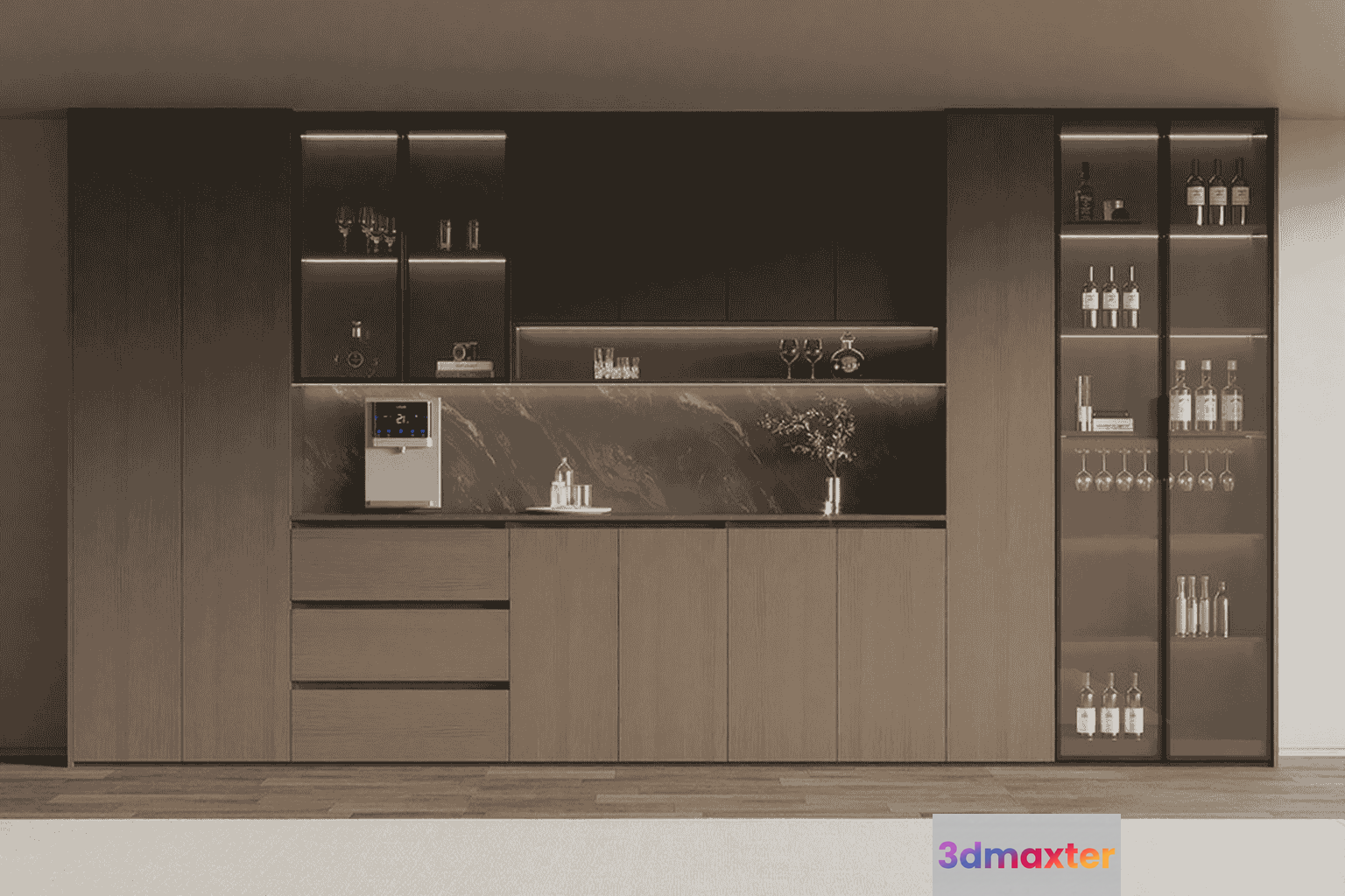Modern Kitchen Design 3D Model - 15405 - VRAY Render