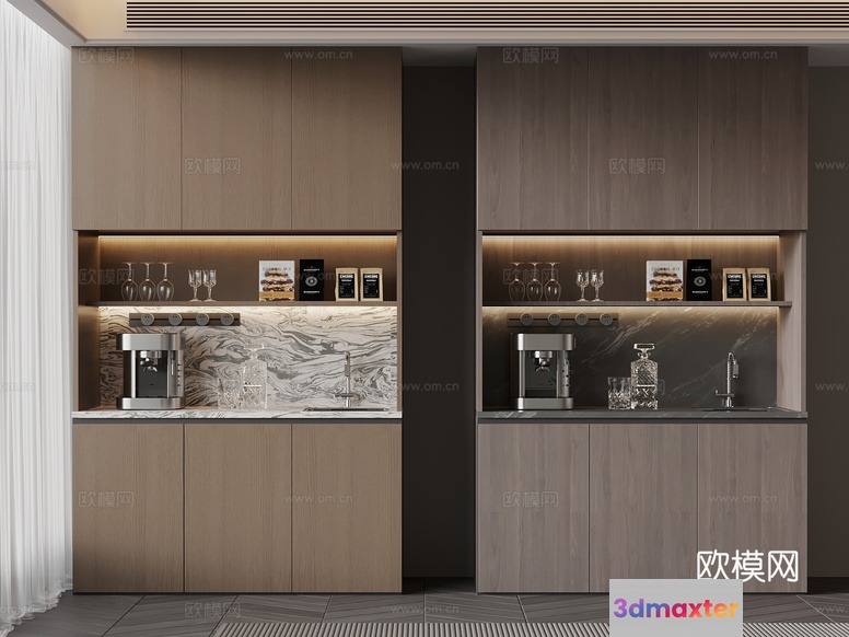 Modern Kitchen Design 3D Model - 19503 - VRAY Render