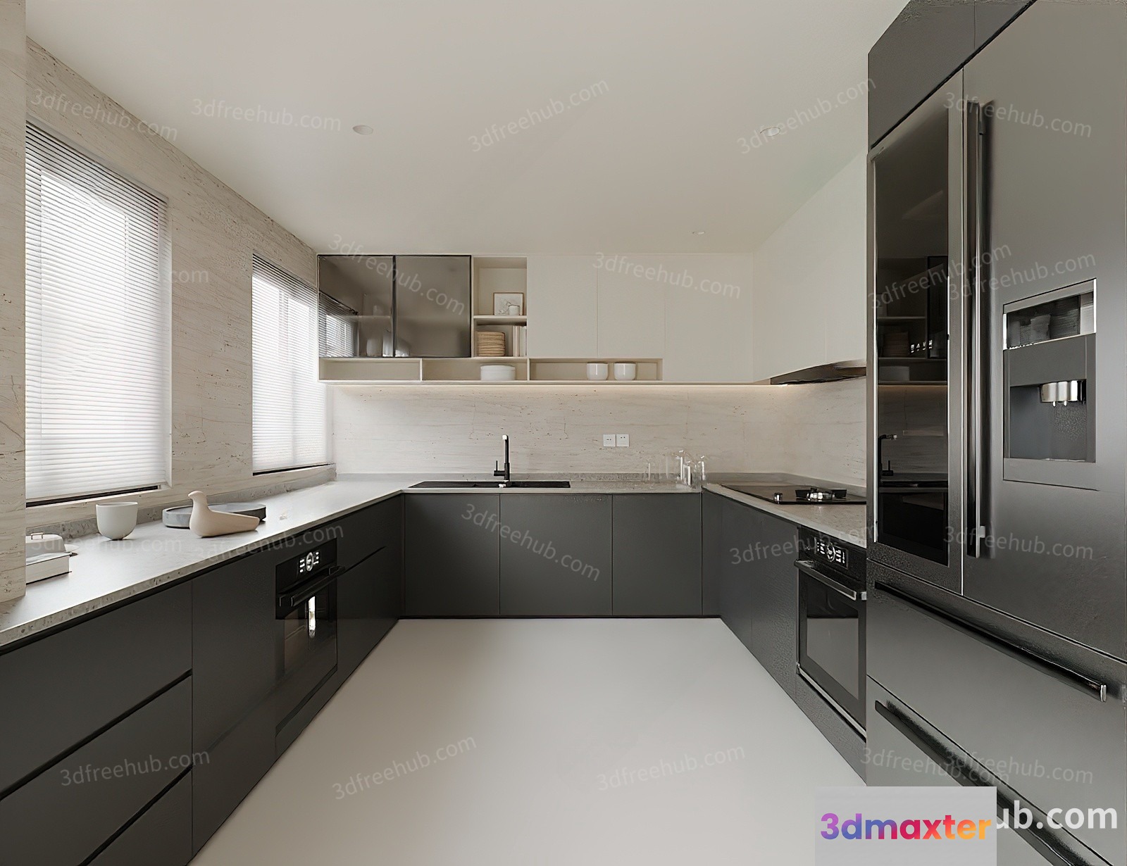 Modern Kitchen 3D Model - 22199 - VRAY Render