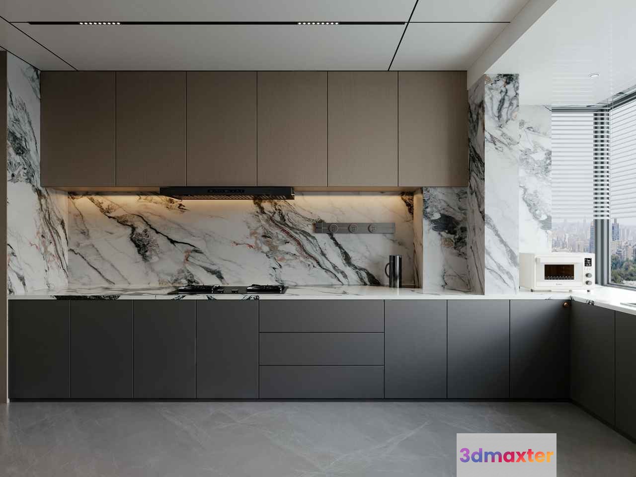 Modern Kitchen Design 3D Model - 1045 - VRAY Render