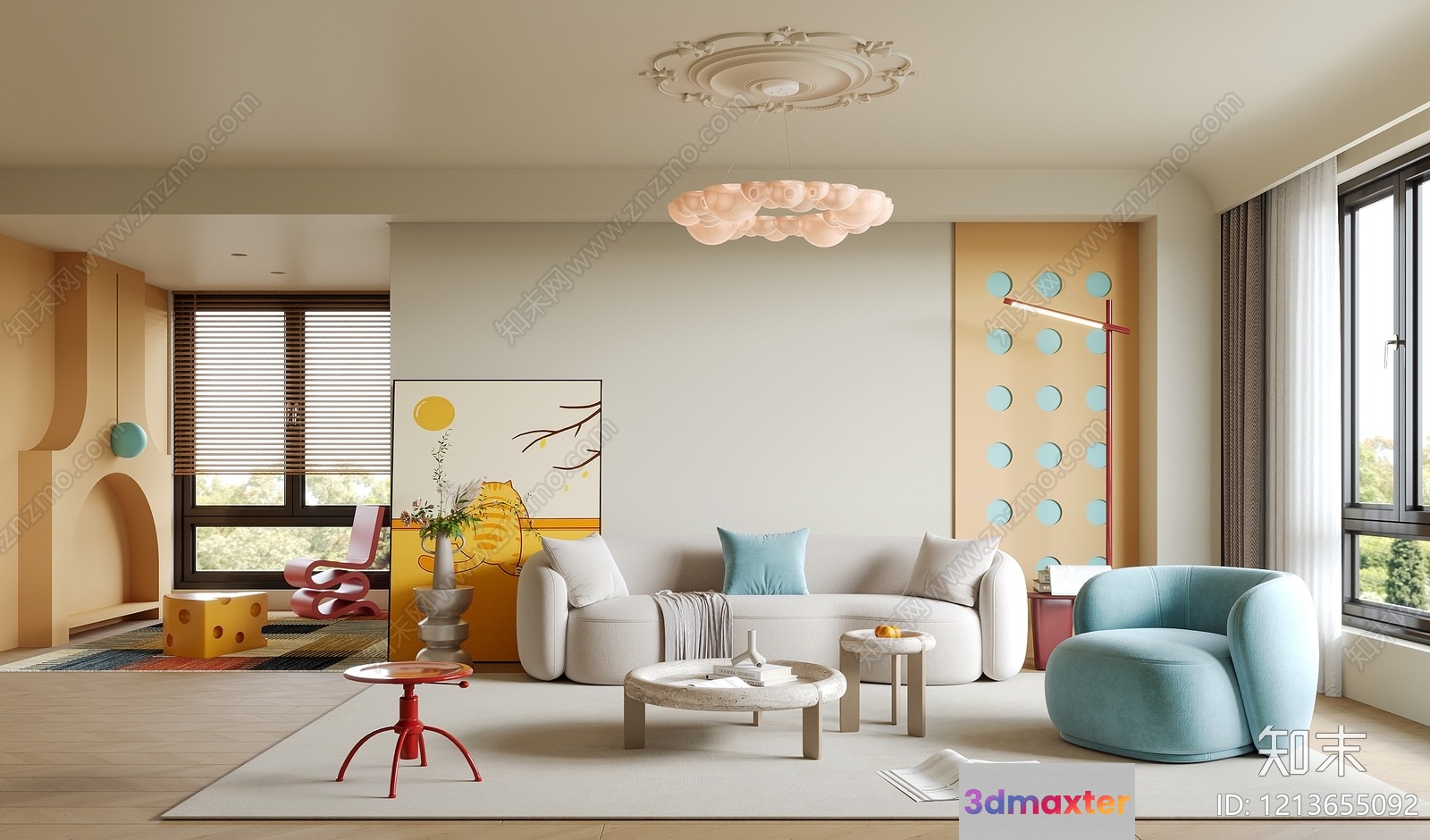Modern Living Room 3D Model - 9933 - CORONA Render
