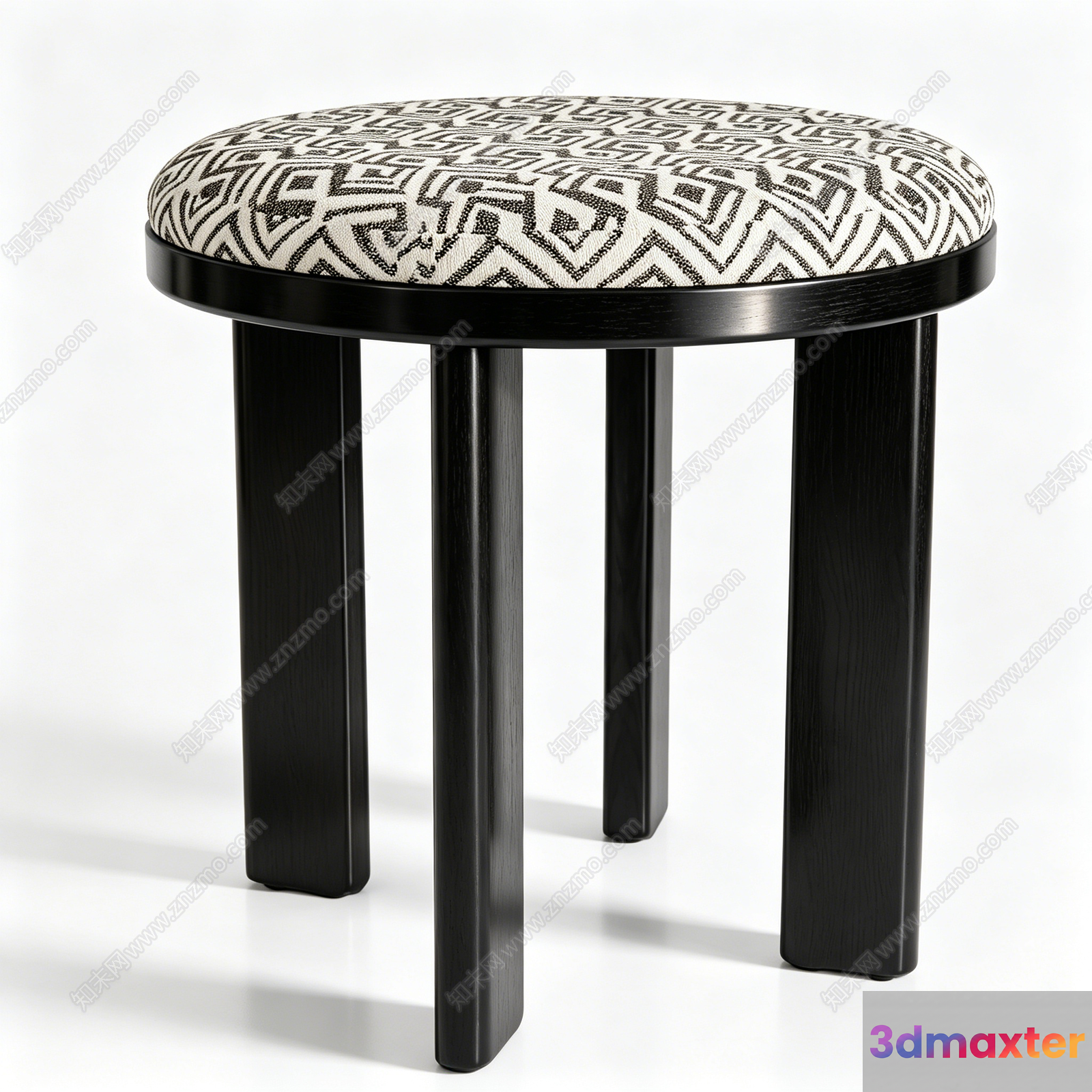 Small Black Stool 3D Model - 15798 - VRAY Render