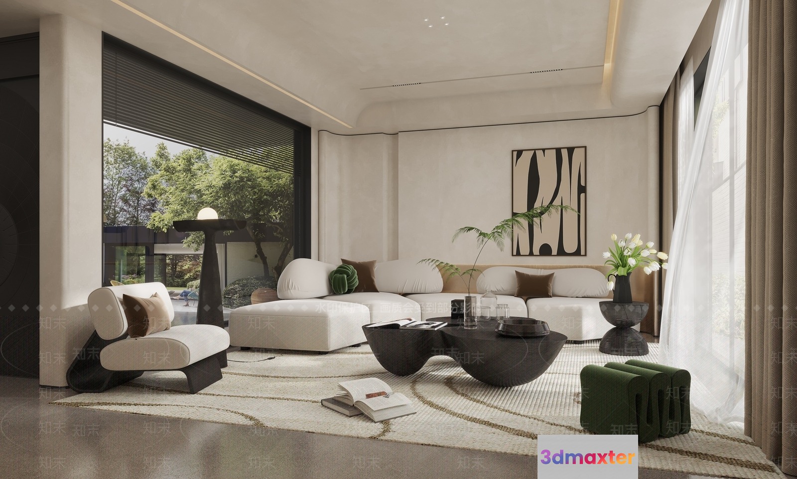 Modern Living Room 3D Model - 19019 - CORONA Render