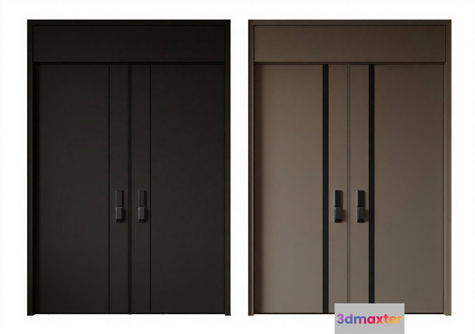 Black Sliding Doors 3D Model - 20341 - CORONA Render