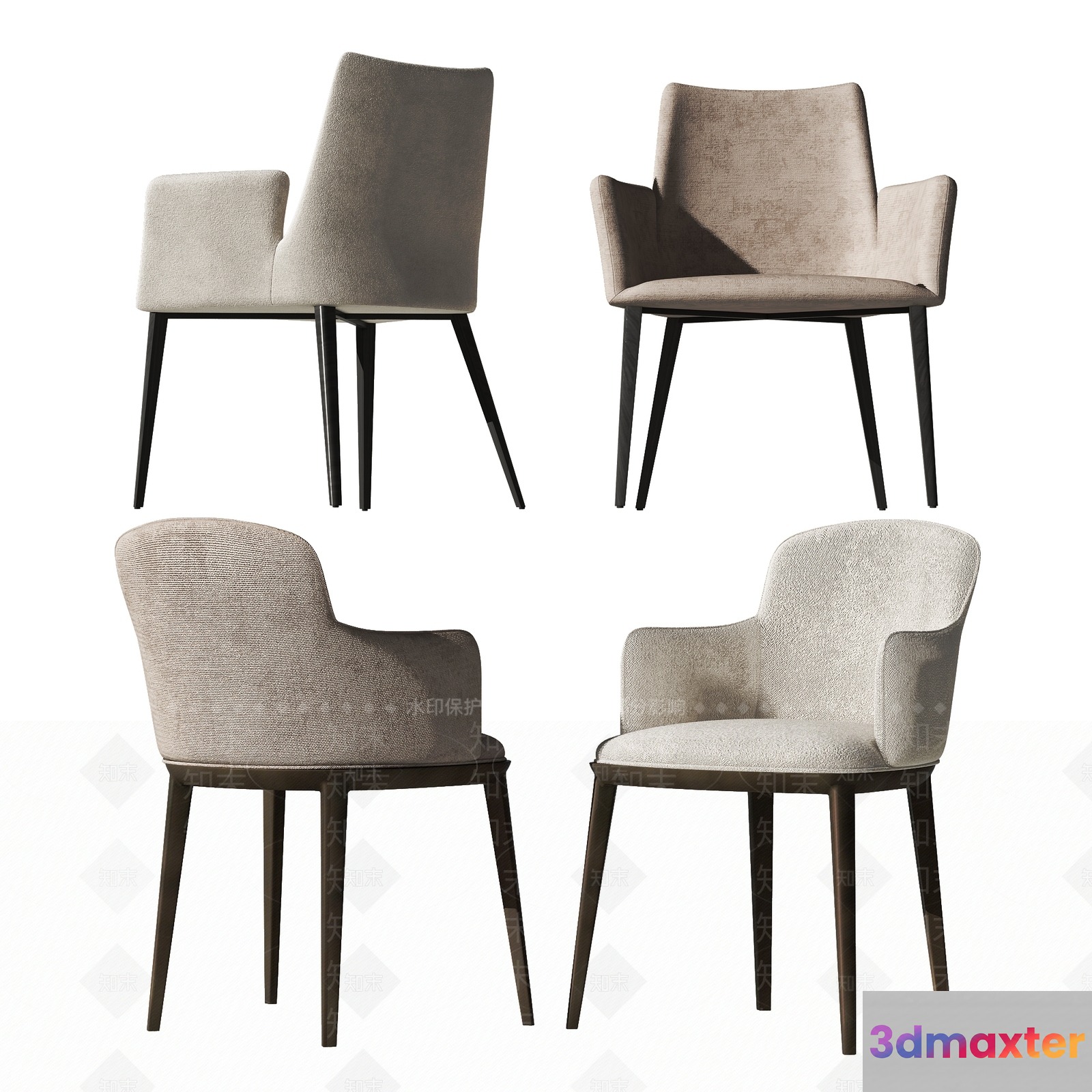 Modern Dining Chairs 3D Model - 15186 - VRAY Render
