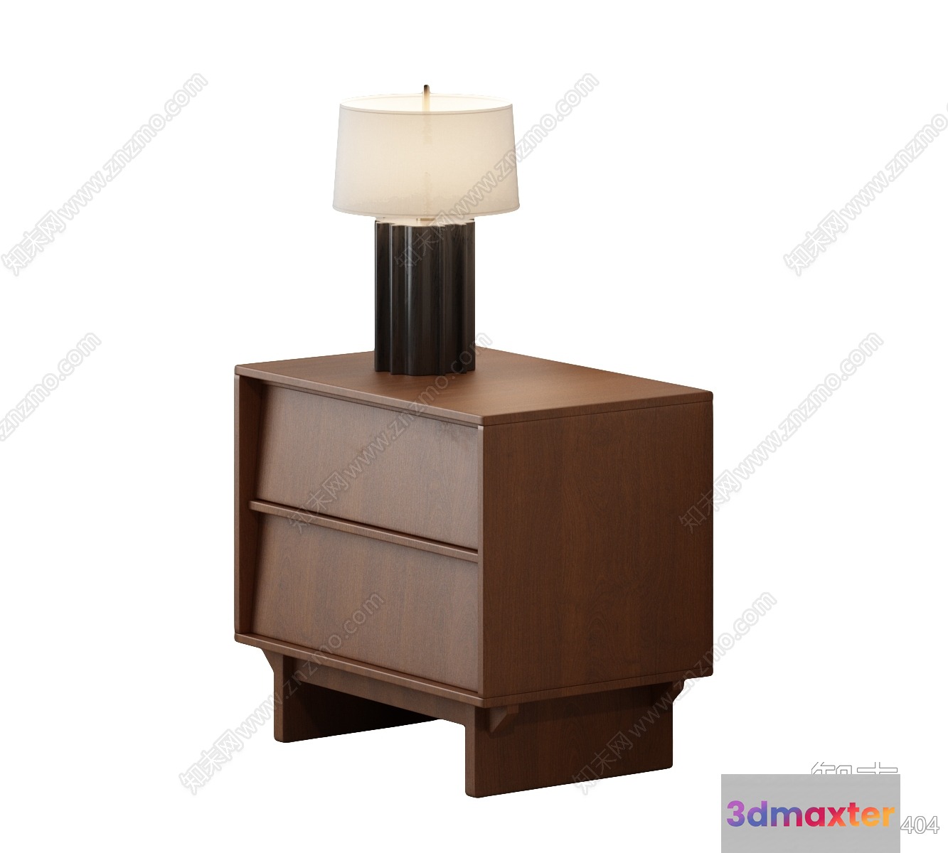 Modern Brown Nightstand 3D Model - 12578 - VRAY Render